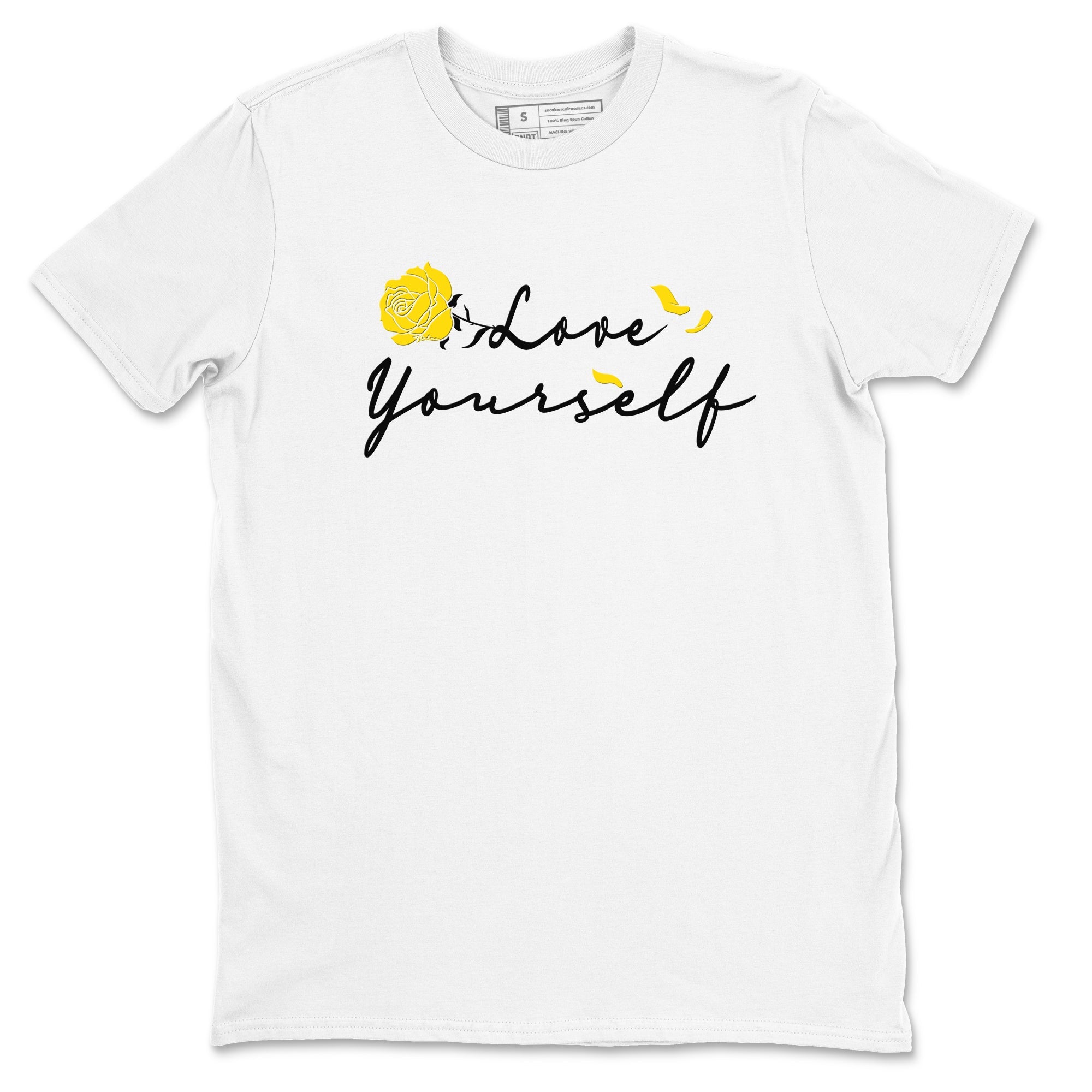 4s Vivid Sulfur shirt to match jordans Love Yourself sneaker tees Air Jordan 4 Vivid Sulfur Drip Gear Zone unisex cotton White 2 crew neck shirt