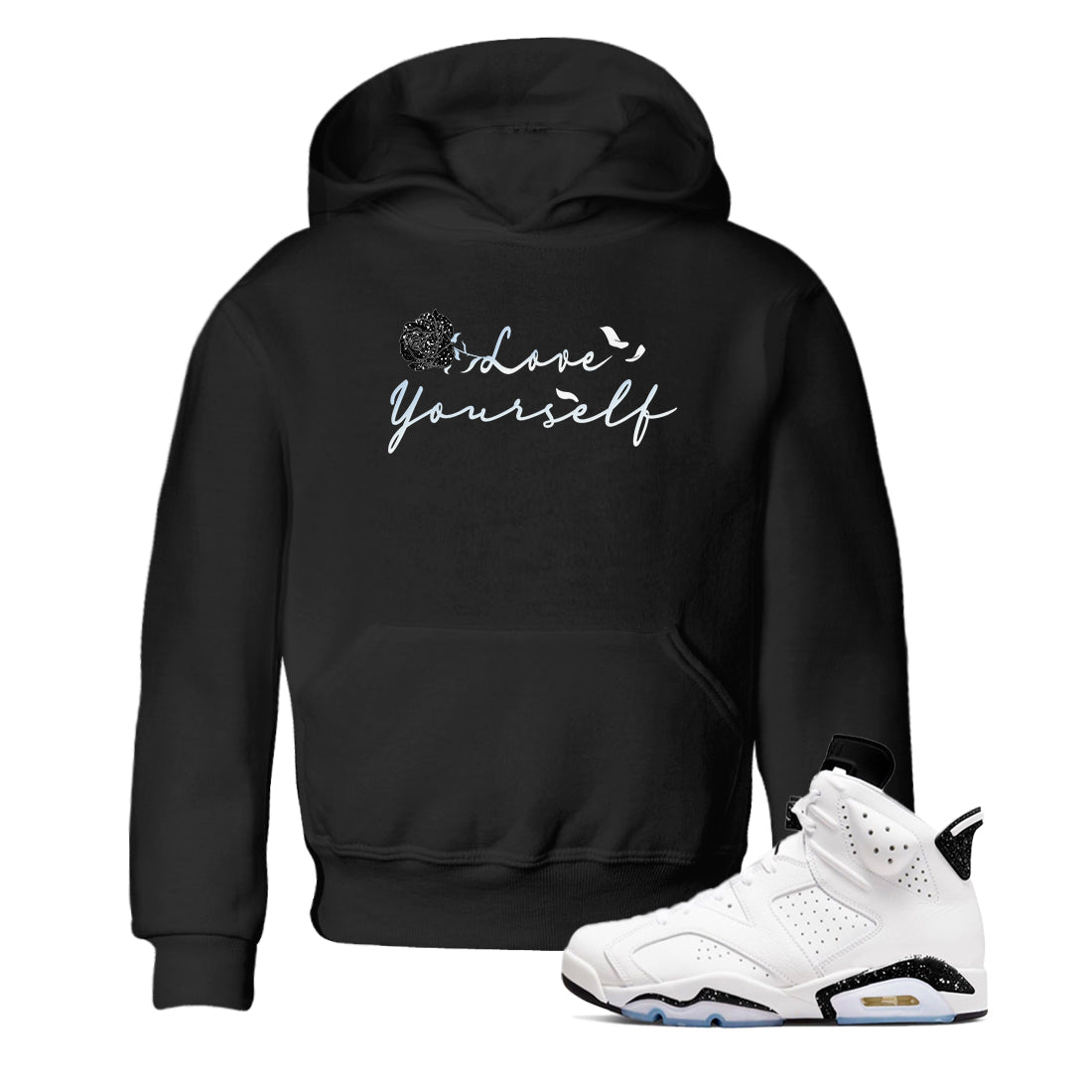 AJ6 Reverse Cookies shirts to match jordans Love Yourself sneaker match tees Air Jordan 6 Reverse Cookies Drip Gear Zone streetwear brand Baby and Youth Black 1 cotton tee
