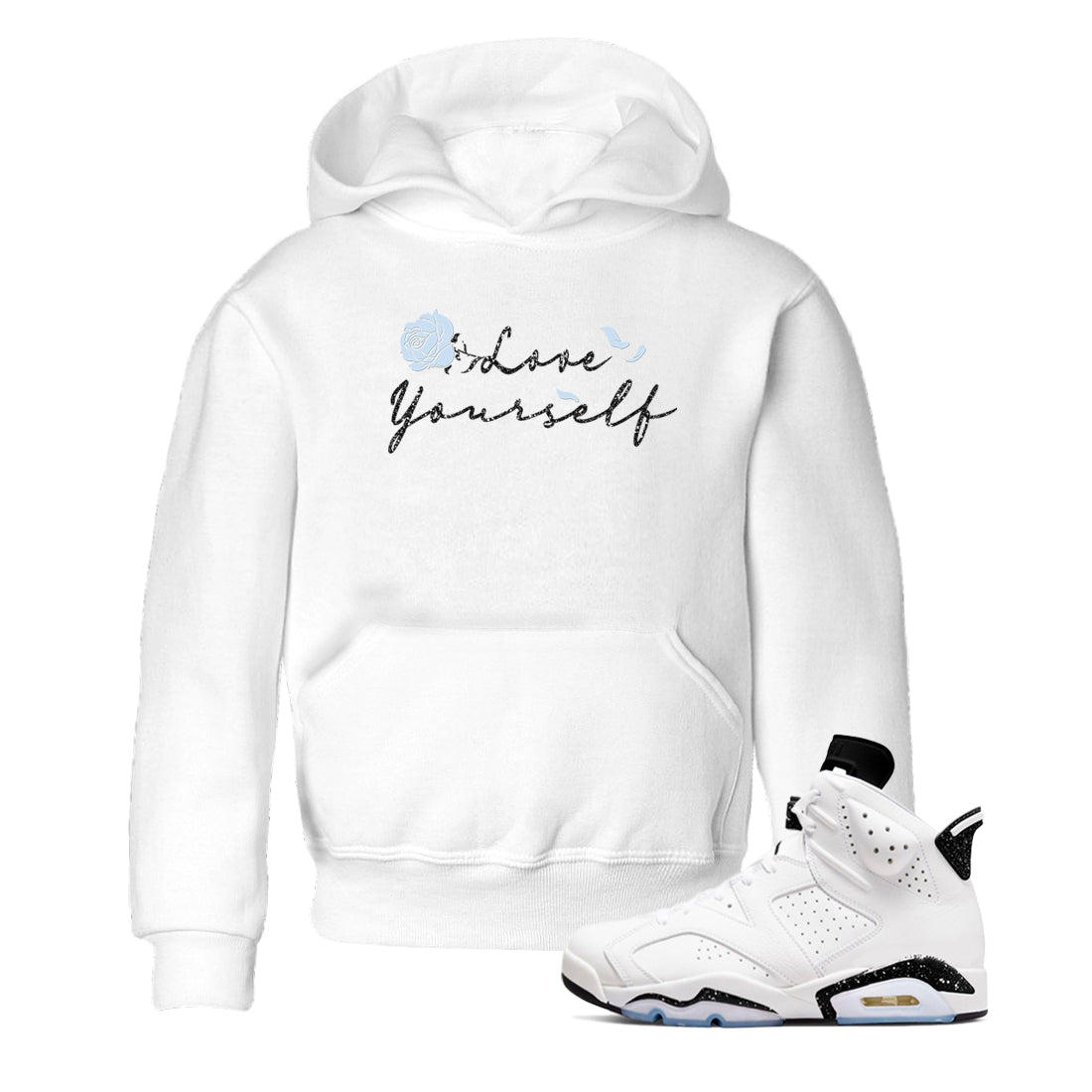 AJ6 Reverse Cookies shirts to match jordans Love Yourself sneaker match tees Air Jordan 6 Reverse Cookies Drip Gear Zone streetwear brand Baby and Youth White 1 cotton tee
