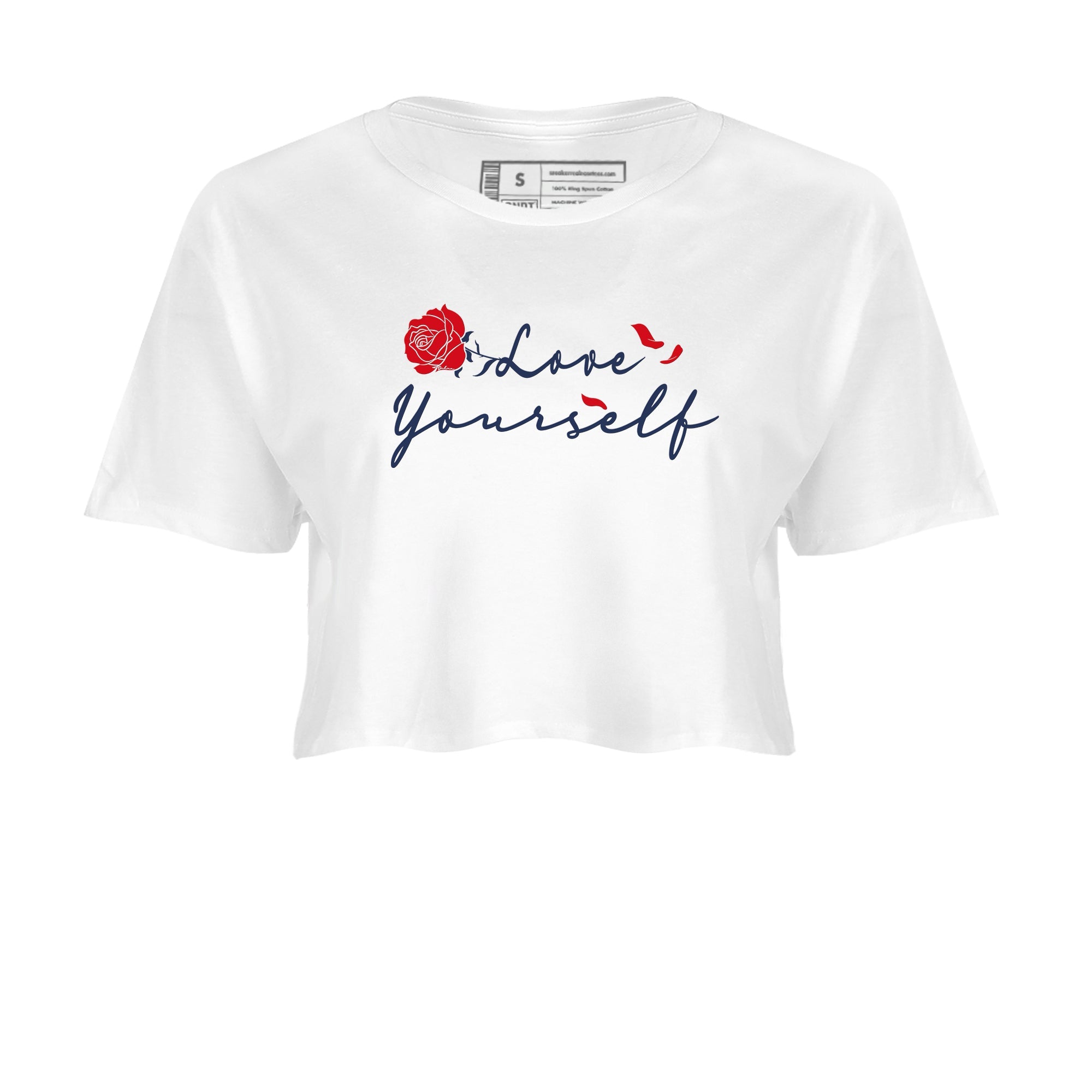 6s White And Midnight Navy shirts to match jordans Love Yourself sneaker match tees Air Jordan 6 White And Midnight Navy Drip Gear Zone unisex cotton White 2 Crop Shirts