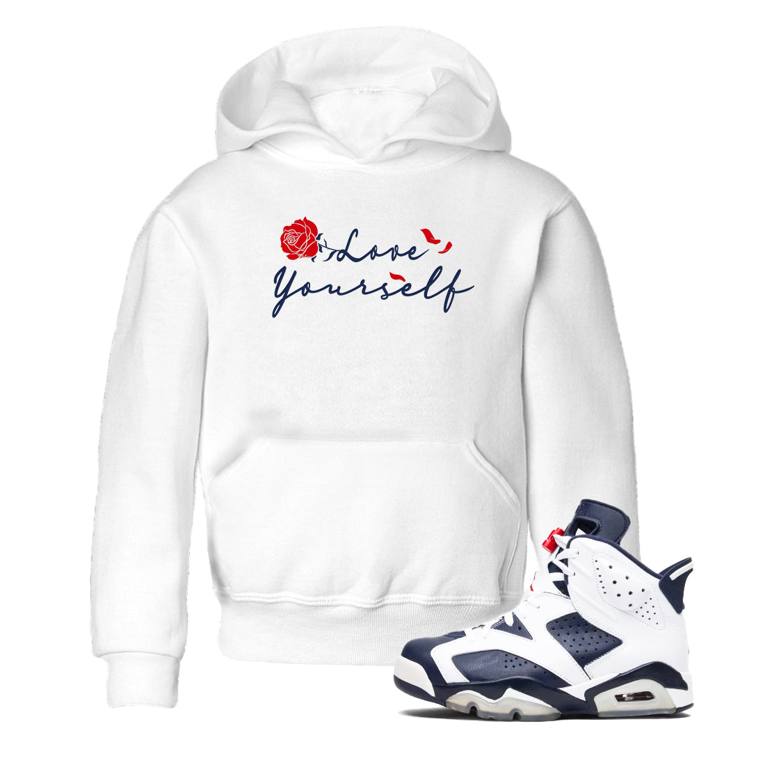 6s White And Midnight Navy shirts to match jordans Love Yourself sneaker match tees Air Jordan 6 White And Midnight Navy Drip Gear Zone Youth Baby White 1 crew neck shirts