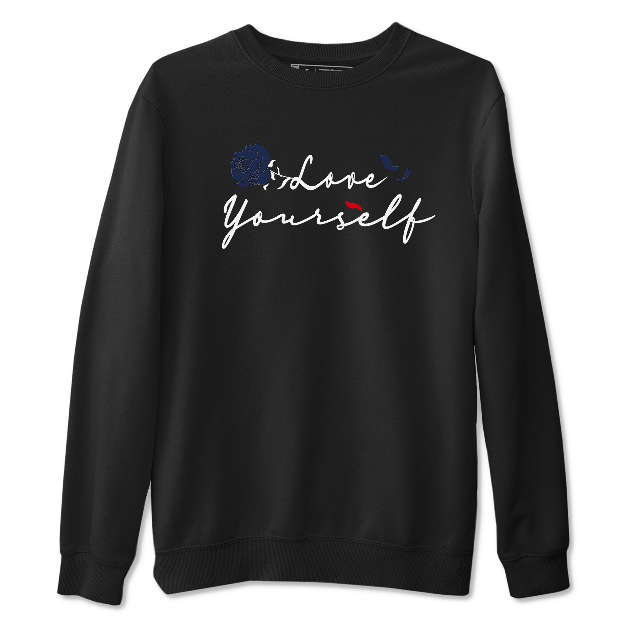6s White And Midnight Navy shirts to match jordans Love Yourself sneaker match tees Air Jordan 6 White And Midnight Navy Drip Gear Zone unisex cotton Black 2 crew neck shirts