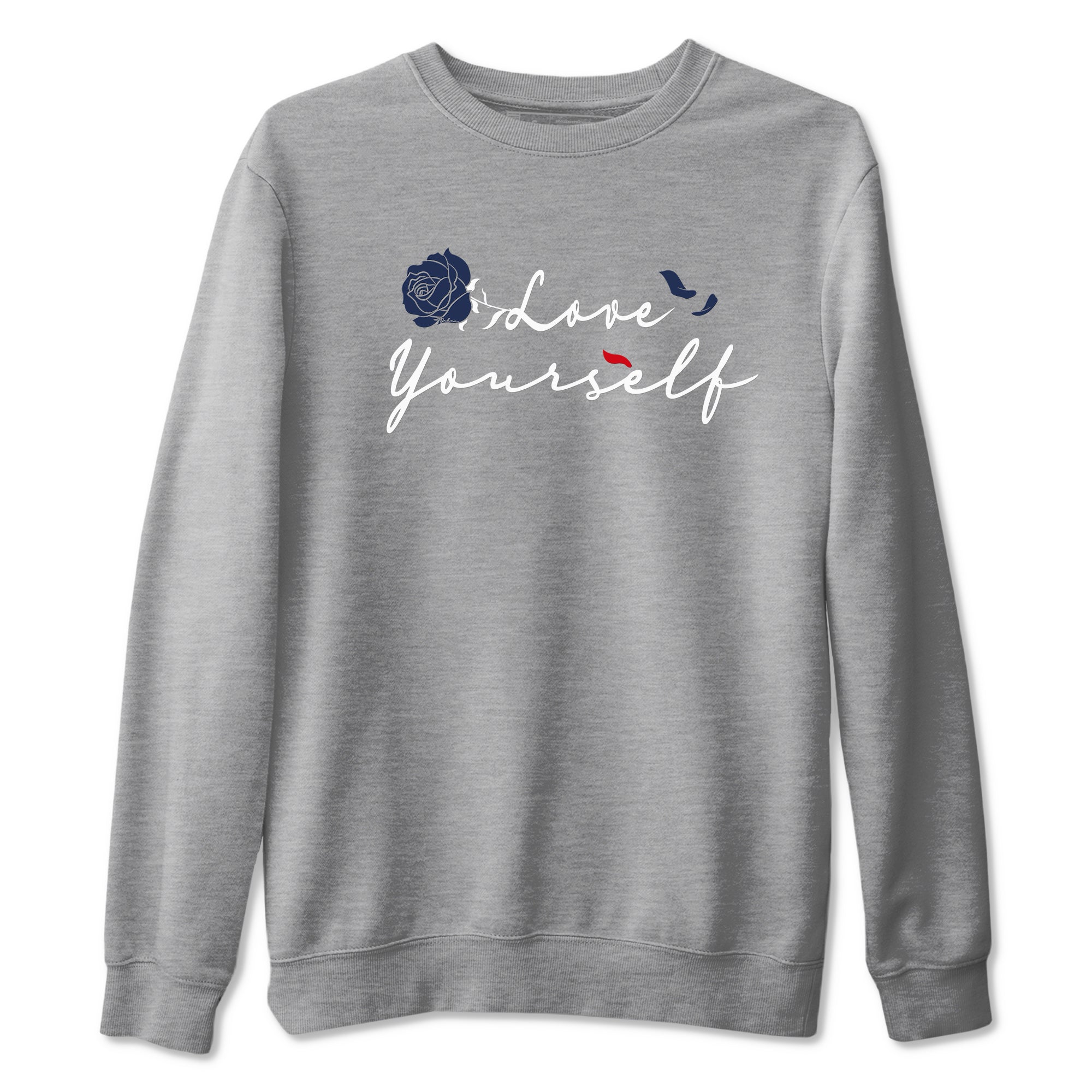 6s White And Midnight Navy shirts to match jordans Love Yourself sneaker match tees Air Jordan 6 White And Midnight Navy Drip Gear Zone unisex cotton Heather Grey 2 crew neck shirts