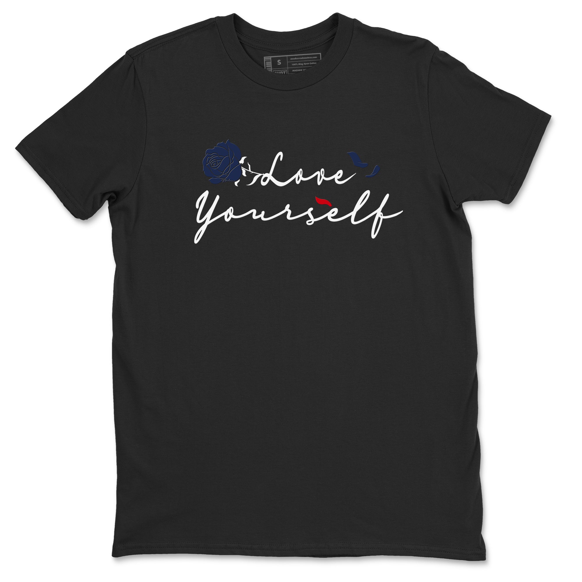 6s White And Midnight Navy shirts to match jordans Love Yourself sneaker match tees Air Jordan 6 White And Midnight Navy Drip Gear Zone unisex cotton Black 2 crew neck shirts