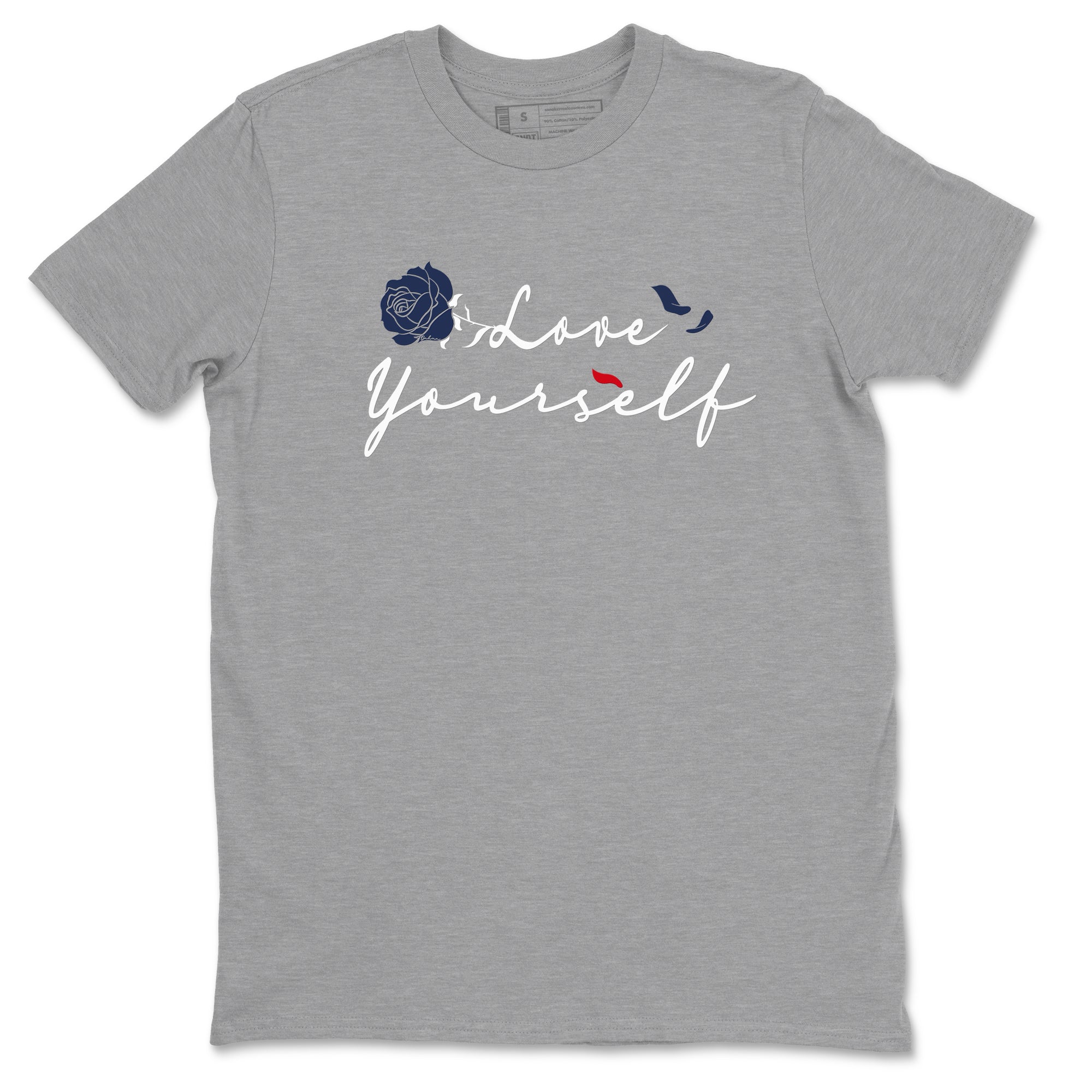 6s White And Midnight Navy shirts to match jordans Love Yourself sneaker match tees Air Jordan 6 White And Midnight Navy Drip Gear Zone unisex cotton Heather Grey 2 crew neck shirts