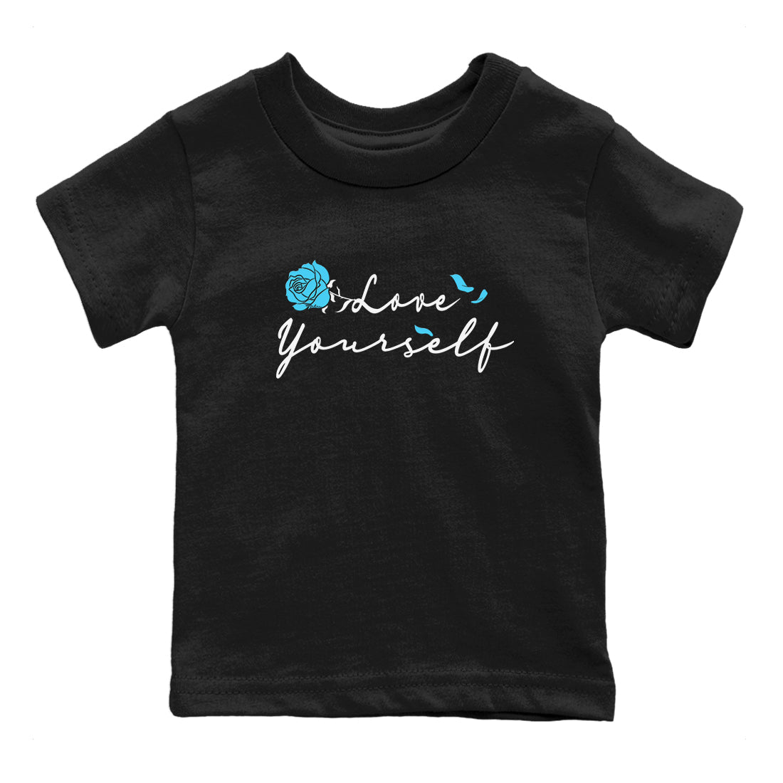 AJ9 Powder Blue shirt to match jordans Love Yourself sneaker tees Air Jordan 9 Powder Blue Drip Gear Zone baby toddler Black 2 cotton Shirt