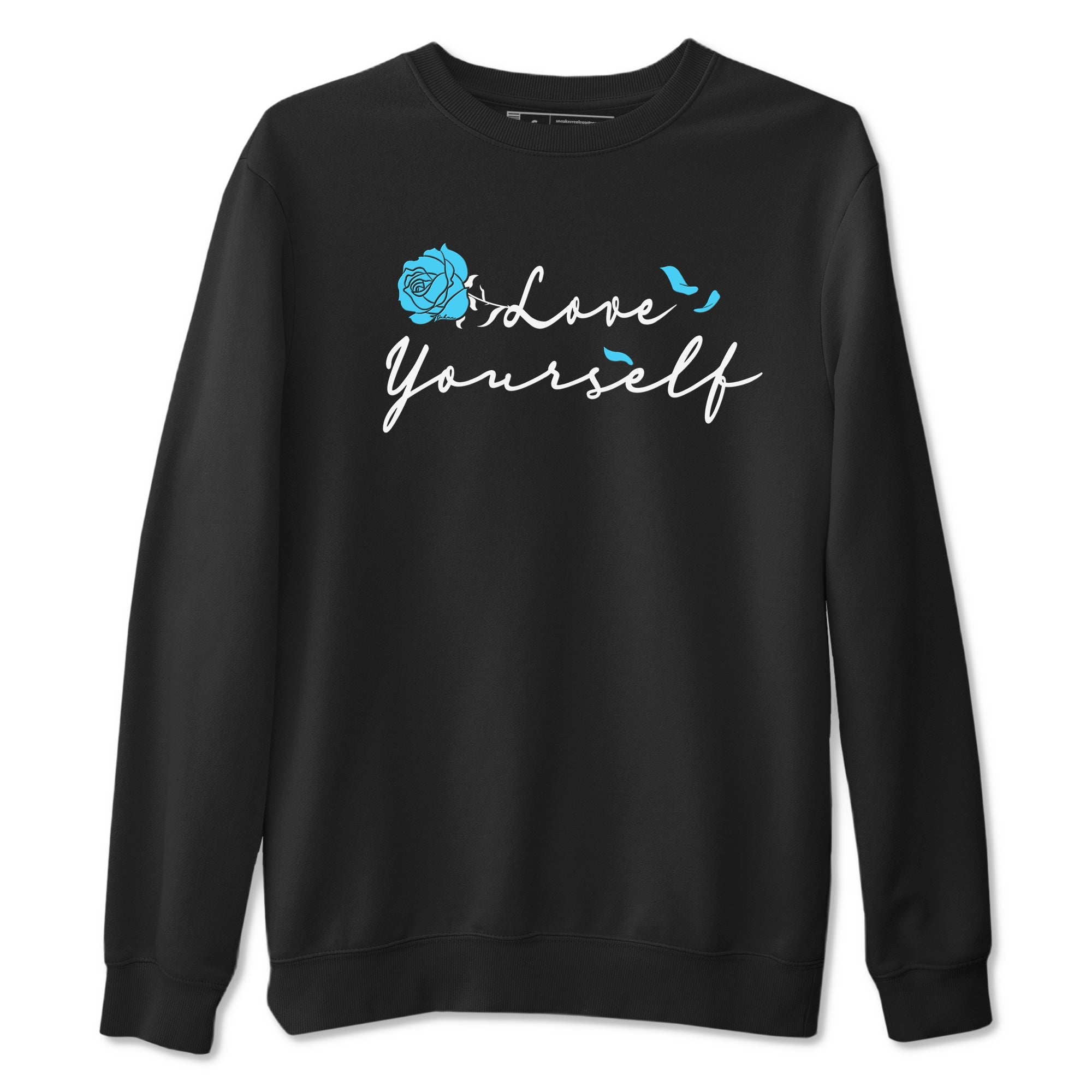 AJ9 Powder Blue shirt to match jordans Love Yourself sneaker tees Air Jordan 9 Powder Blue Drip Gear Zone unisex cotton Black 2 crew neck shirt