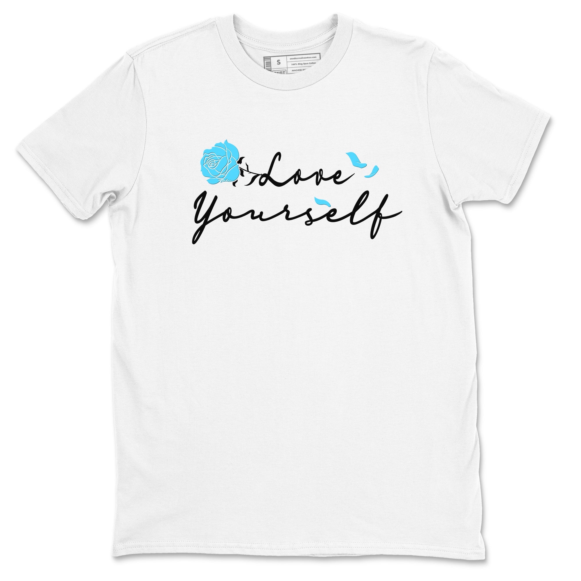 AJ9 Powder Blue shirt to match jordans Love Yourself sneaker tees Air Jordan 9 Powder Blue Drip Gear Zone unisex cotton White 2 crew neck shirt