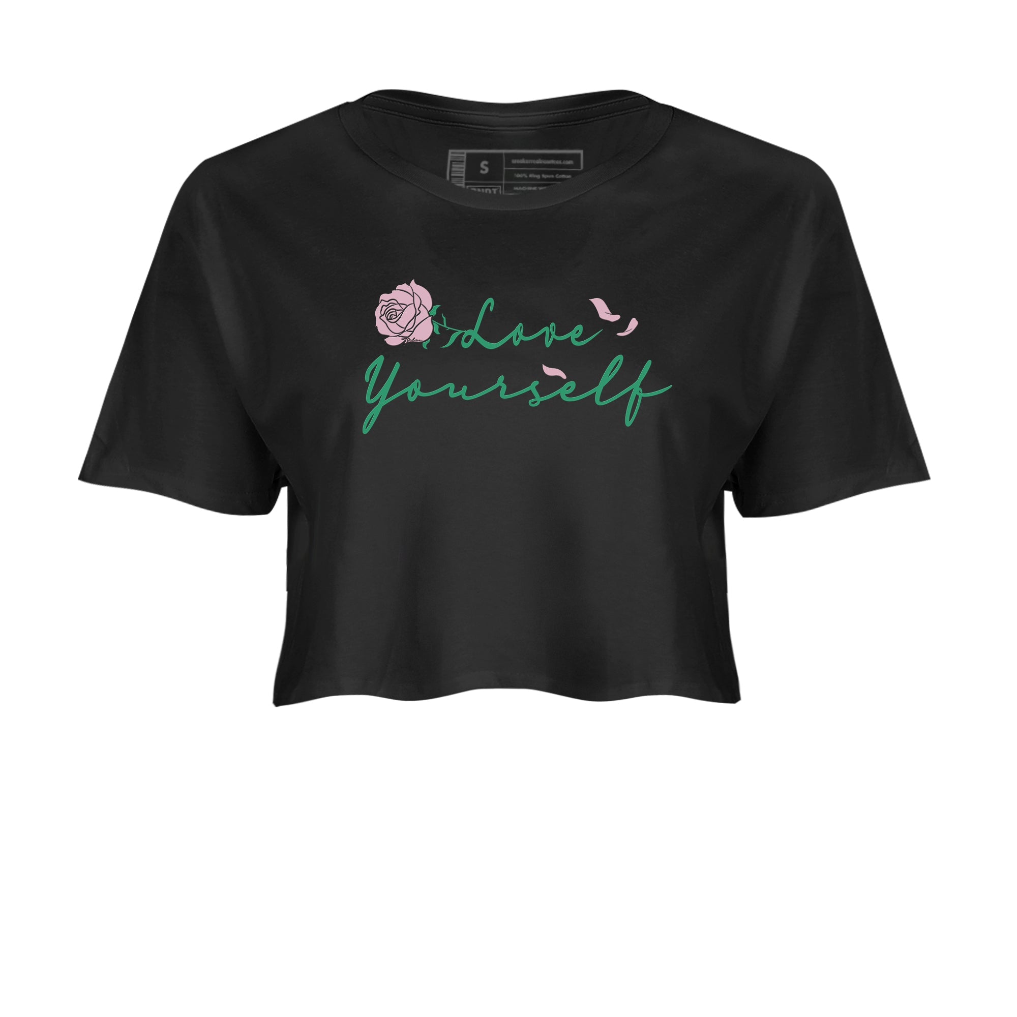 Dunk Low Medium Soft Pink Malachite shirt to match jordans Love Yourself sneaker tees Dunk Medium Soft Pink Malachite Drip Gear Zone Black 2 crop length shirt
