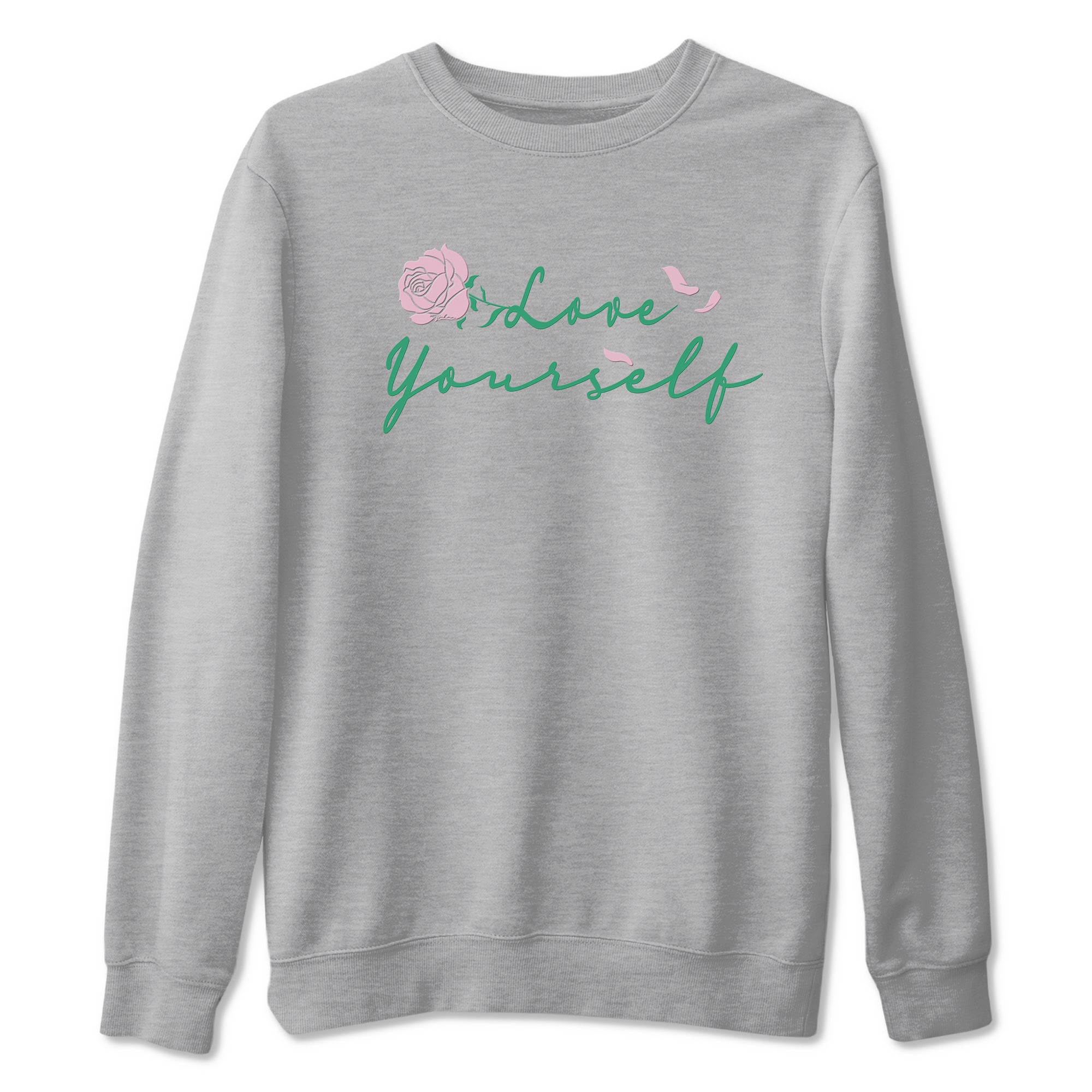 Dunk Low Medium Soft Pink Malachite shirt to match jordans Love Yourself sneaker tees Dunk Medium Soft Pink Malachite Drip Gear Zone unisex cotton Heather Grey 2 crew neck shirt