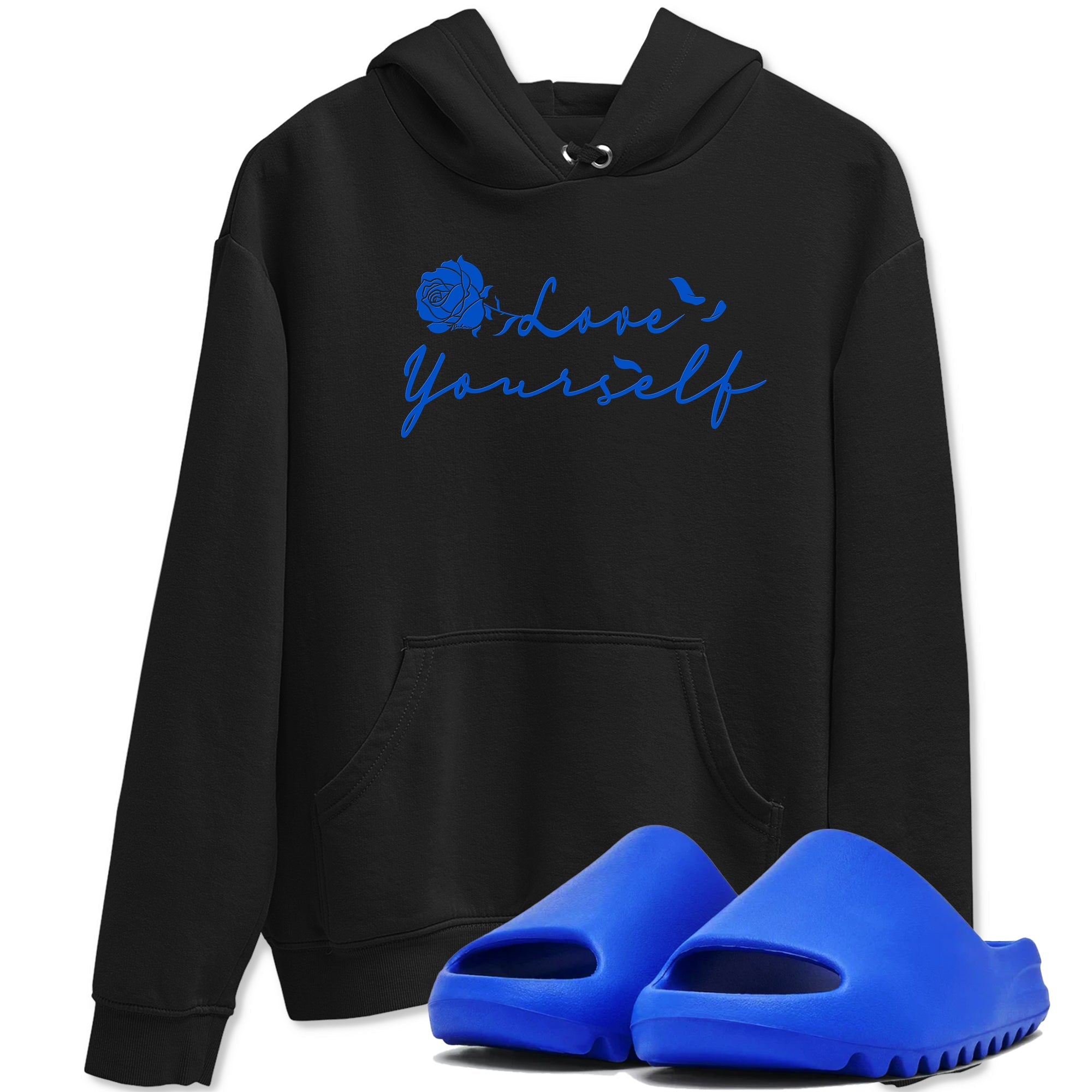 Yeezy Slide Azure shirts to match jordans Love Yourself sneaker match tees Yeezy Slide Azure Drip Gear Zone streetwear brand Black 1 unisex cotton tee