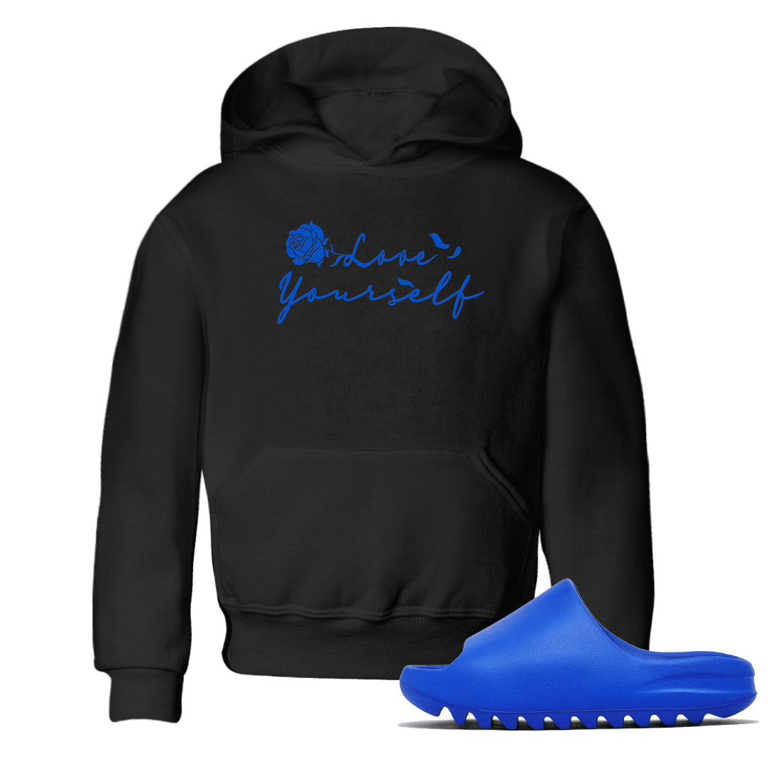 Yeezy Slide Azure shirts to match jordans Love Yourself sneaker match tees Yeezy Slide Azure Drip Gear Zone streetwear brand Baby and Youth Black 1 cotton tee
