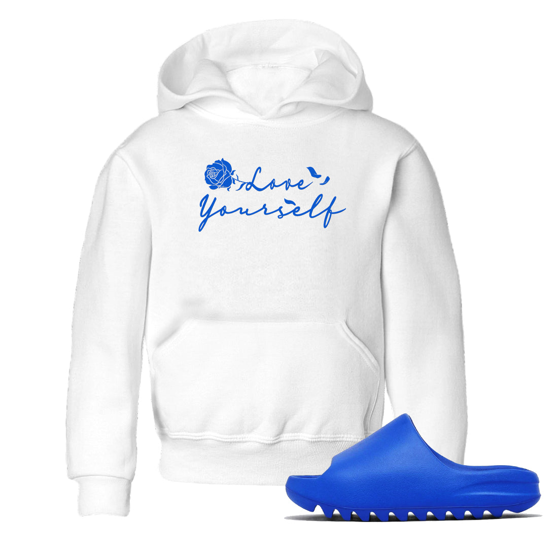 Yeezy Slide Azure shirts to match jordans Love Yourself sneaker match tees Yeezy Slide Azure Drip Gear Zone streetwear brand Baby and Youth White 1 cotton tee
