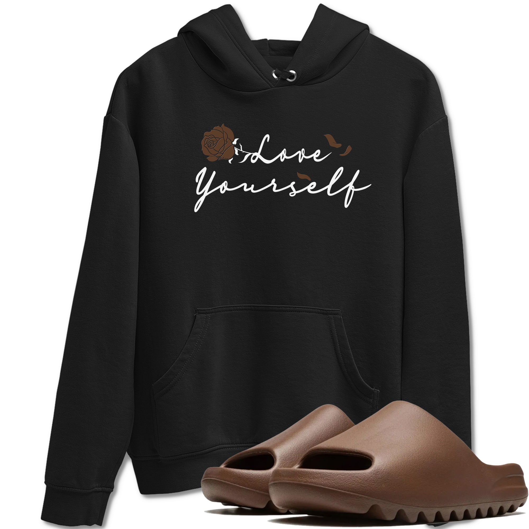 Yeezy Slide Flax shirts to match jordans Love Yourself sneaker match tees Yeezy Slide Flax Drip Gear Zone streetwear brand Black 1 unisex cotton tee