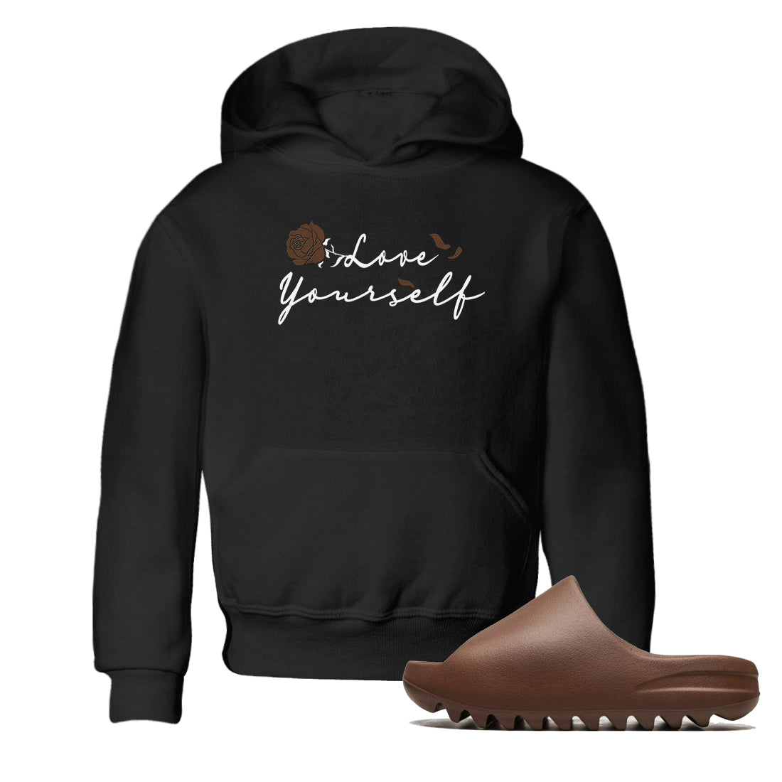 Yeezy Slide Flax shirts to match jordans Love Yourself sneaker match tees Yeezy Slide Flax Drip Gear Zone streetwear brand Baby and Youth Black 1 cotton tee