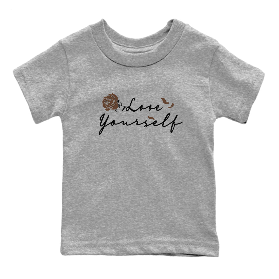 Yeezy Slide Flax shirts to match jordans Love Yourself sneaker match tees Yeezy Slide Flax Drip Gear Zone streetwear brand Baby and Youth Heather Grey 2 cotton tee