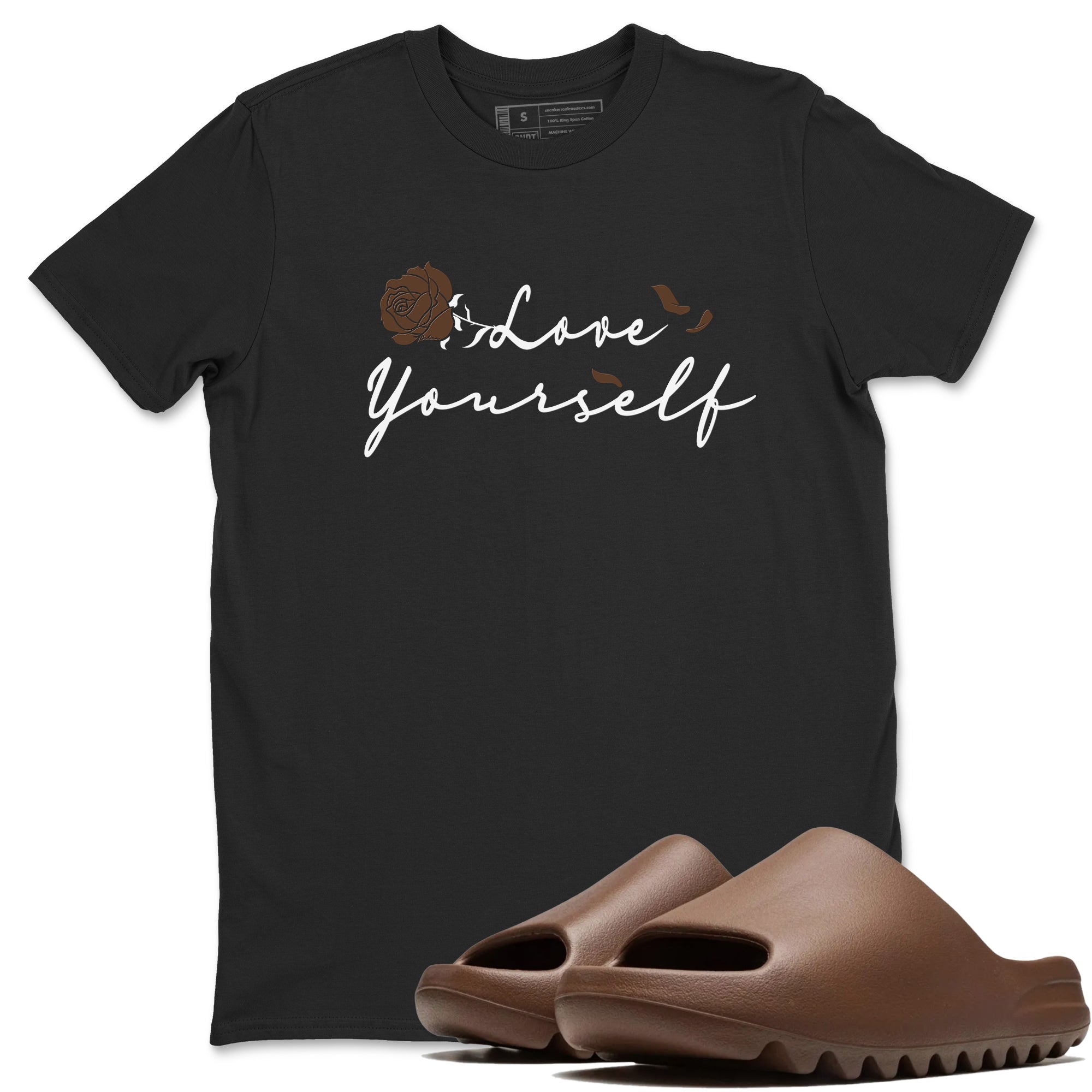 Yeezy Slide Flax shirts to match jordans Love Yourself sneaker match tees Yeezy Slide Flax Drip Gear Zone streetwear brand Black 1 unisex cotton tee