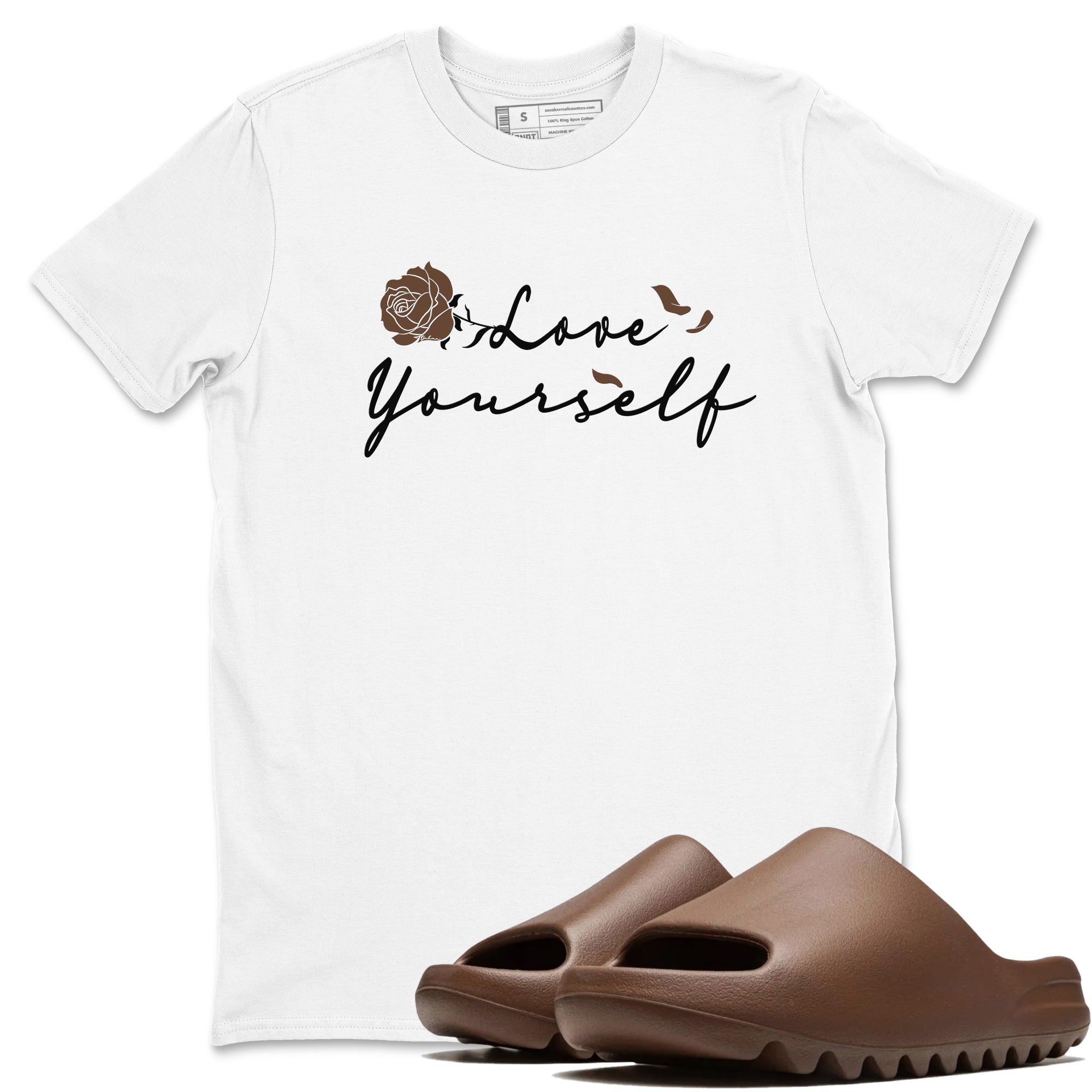 Yeezy Slide Flax shirts to match jordans Love Yourself sneaker match tees Yeezy Slide Flax Drip Gear Zone streetwear brand White 1 unisex cotton tee
