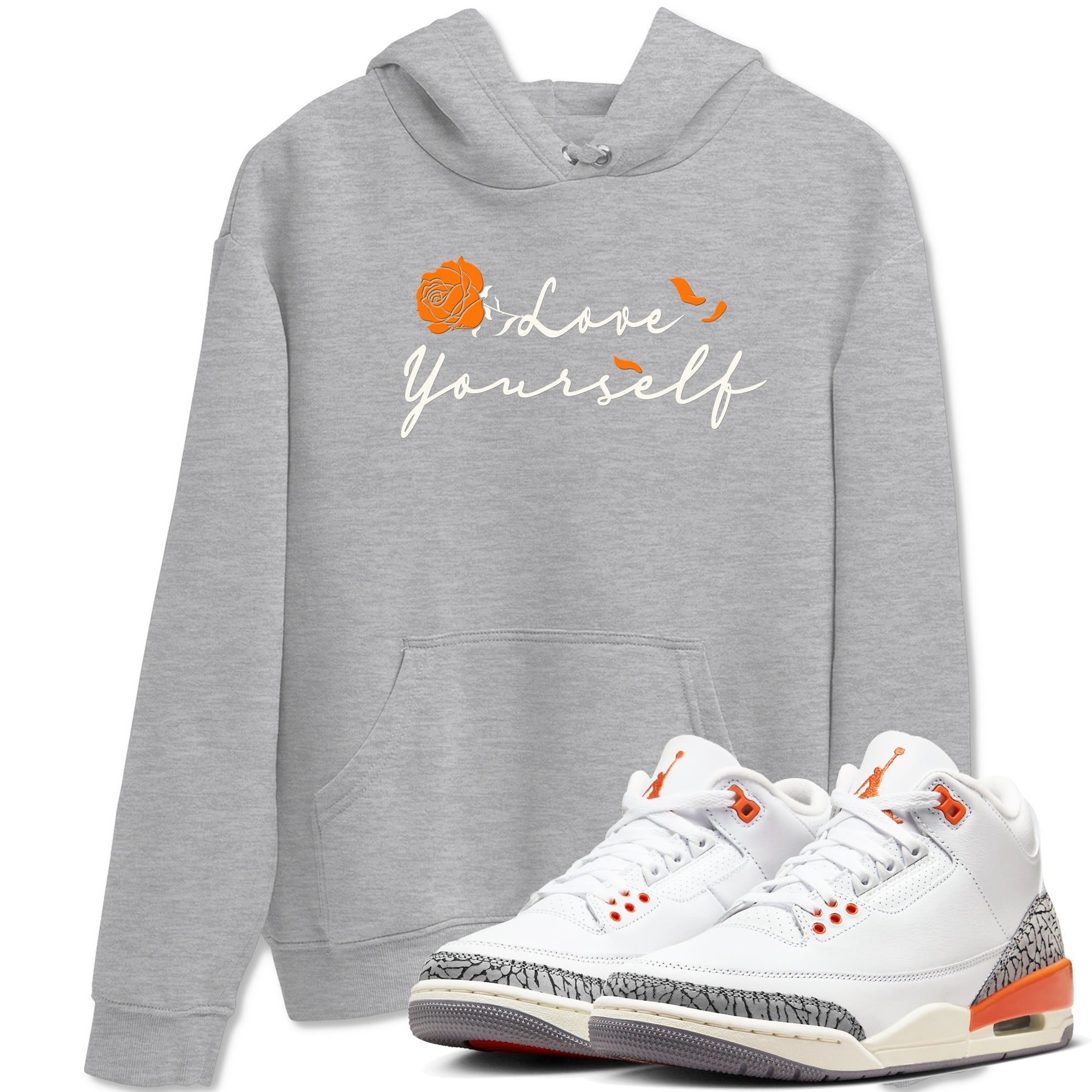 3s Georgia Peach shirt to match jordans Lover Yourself sneaker tees Air Jordan 3 Georgia Peach Drip Gear Zone unisex cotton Heather Grey 1 crew neck shirt