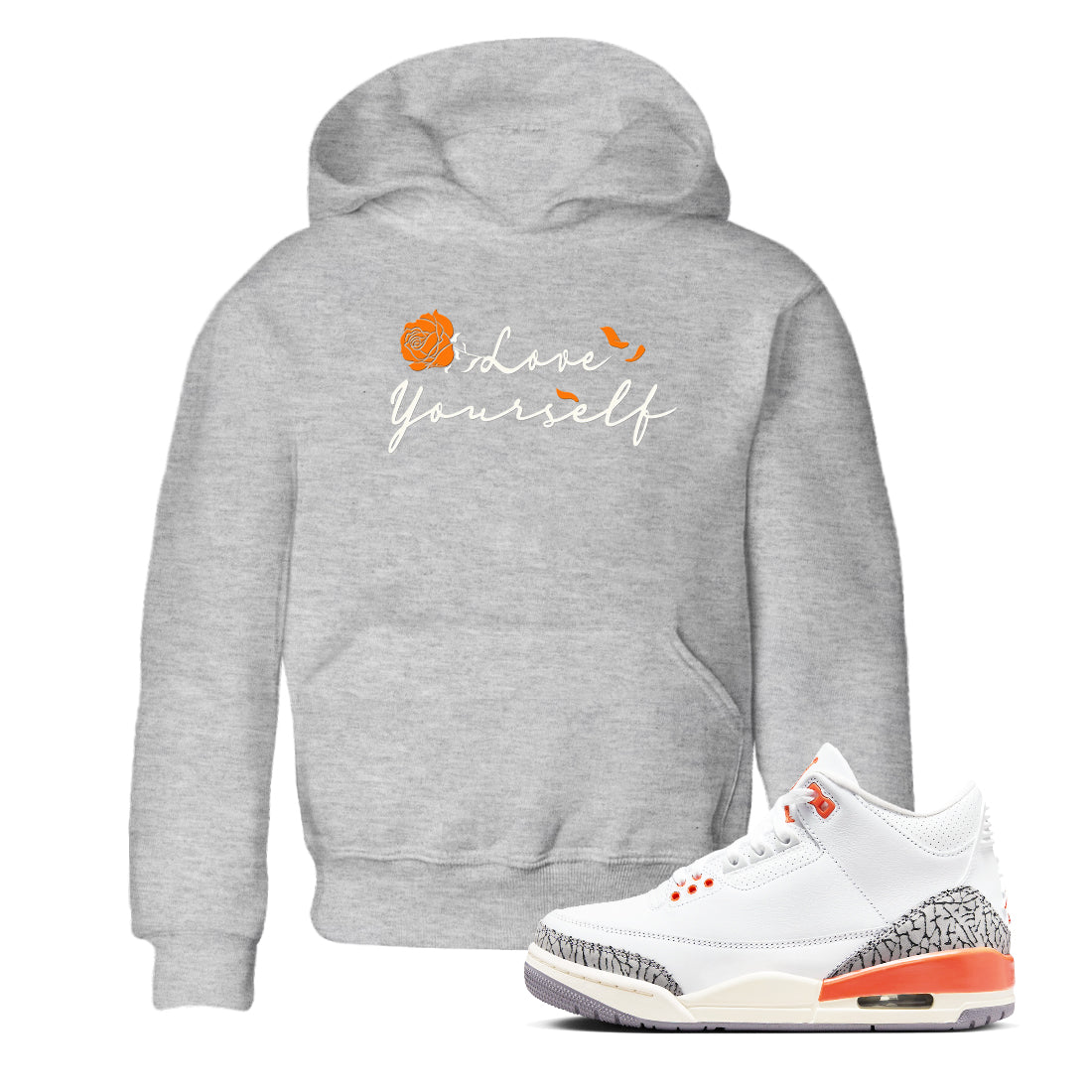 3s Georgia Peach shirt to match jordans Lover Yourself sneaker tees Air Jordan 3 Georgia Peach Drip Gear Zone baby toddler Heather Grey 1 cotton Shirt