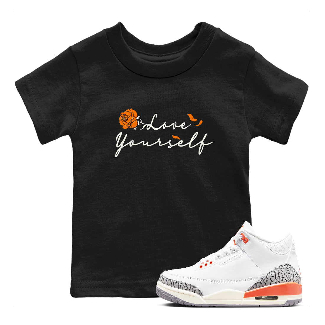 3s Georgia Peach shirt to match jordans Lover Yourself sneaker tees Air Jordan 3 Georgia Peach Drip Gear Zone baby toddler Black 1 cotton Shirt