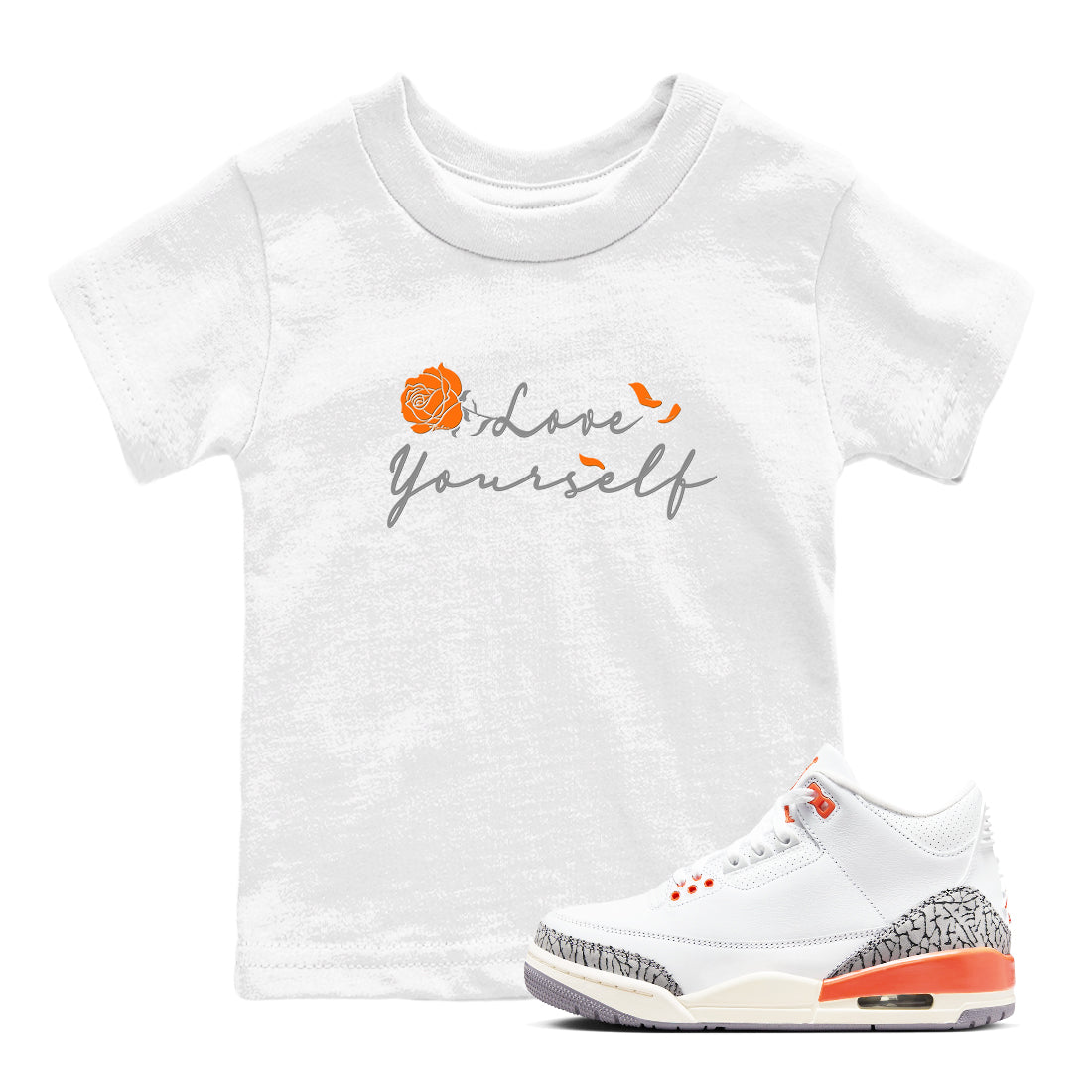 3s Georgia Peach shirt to match jordans Lover Yourself sneaker tees Air Jordan 3 Georgia Peach Drip Gear Zone baby toddler White 1 cotton Shirt