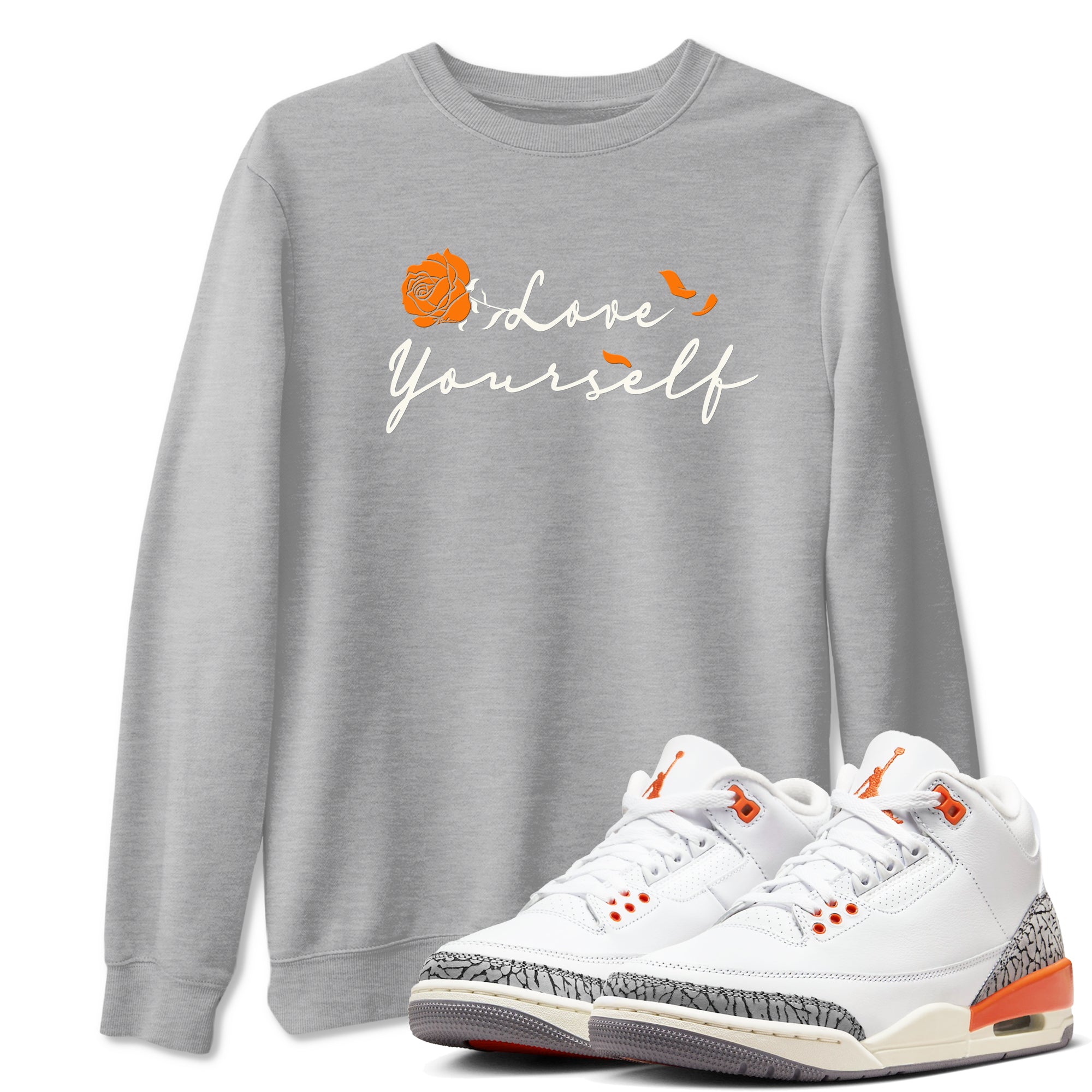 3s Georgia Peach shirt to match jordans Lover Yourself sneaker tees Air Jordan 3 Georgia Peach Drip Gear Zone unisex cotton Heather Grey 1 crew neck shirt