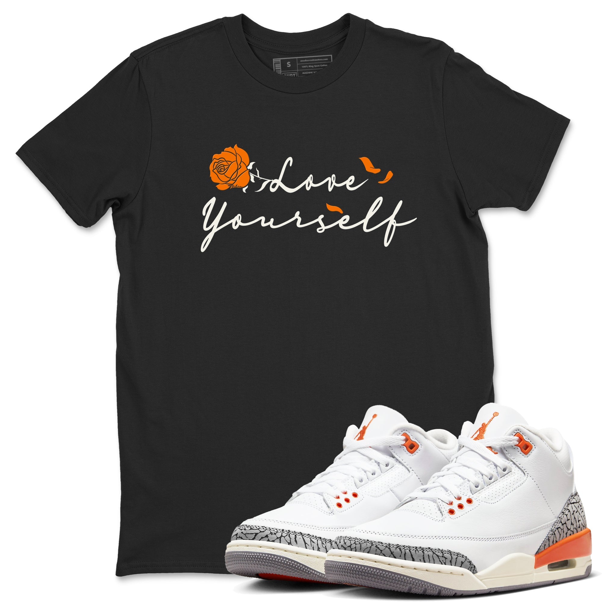 3s Georgia Peach shirt to match jordans Lover Yourself sneaker tees Air Jordan 3 Georgia Peach Drip Gear Zone unisex cotton Black 1 crew neck shirt