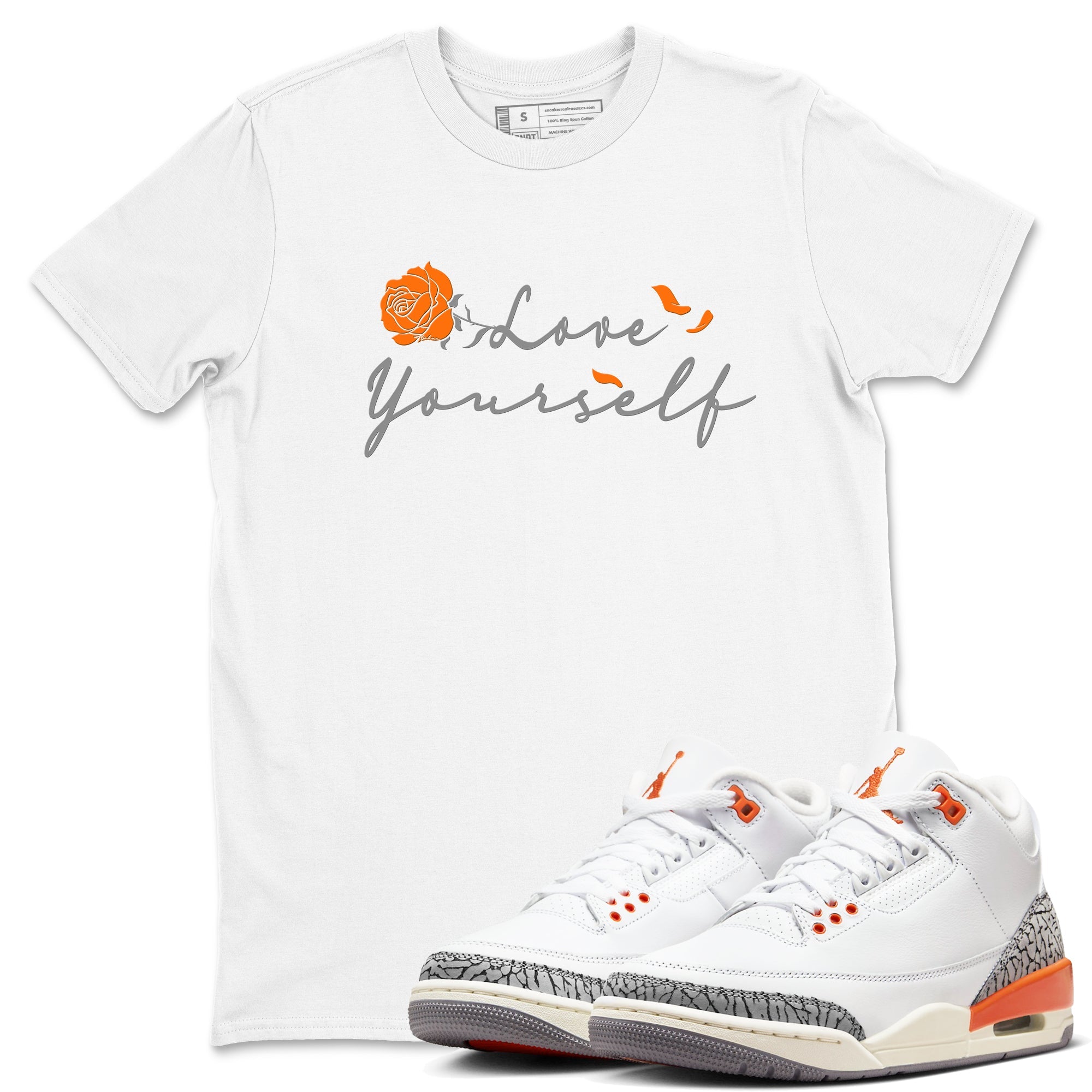 3s Georgia Peach shirt to match jordans Lover Yourself sneaker tees Air Jordan 3 Georgia Peach Drip Gear Zone unisex cotton White 1 crew neck shirt