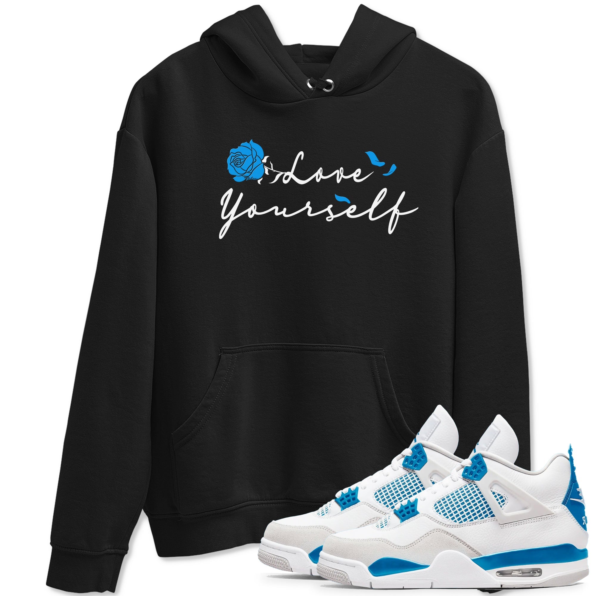 AJ 4 Military Blue shirt to match jordans Lover Yourself sneaker tees Air Jordan 4 Military Blue Drip Gear Zone unisex cotton Black 1 crew neck shirt