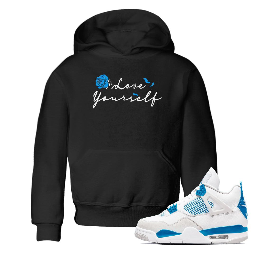 AJ 4 Military Blue shirt to match jordans Lover Yourself sneaker tees Air Jordan 4 Military Blue Drip Gear Zone baby toddler Black 1 cotton Shirt