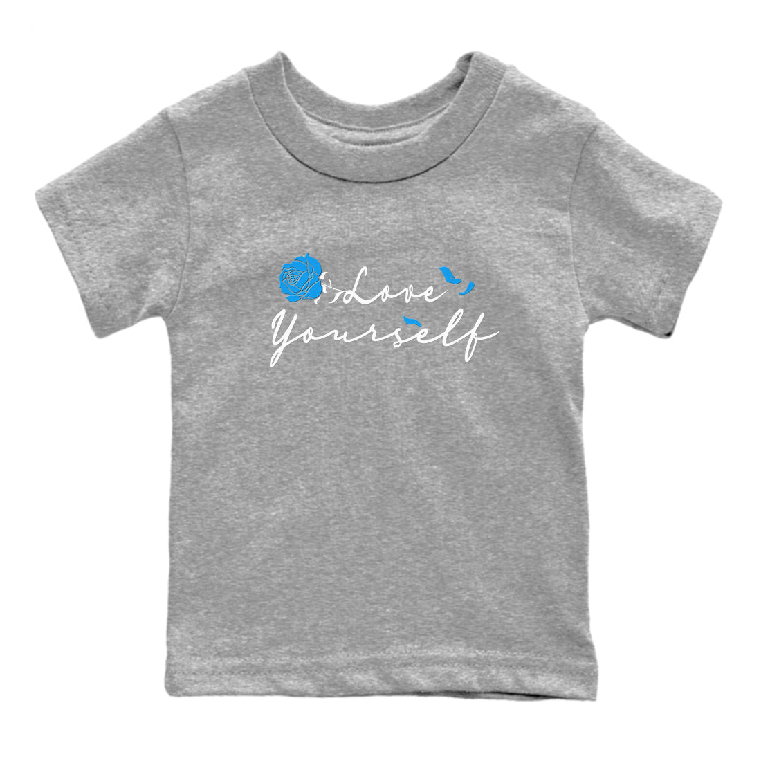 AJ 4 Military Blue shirt to match jordans Lover Yourself sneaker tees Air Jordan 4 Military Blue Drip Gear Zone baby toddler Heather Grey 2 cotton Shirt