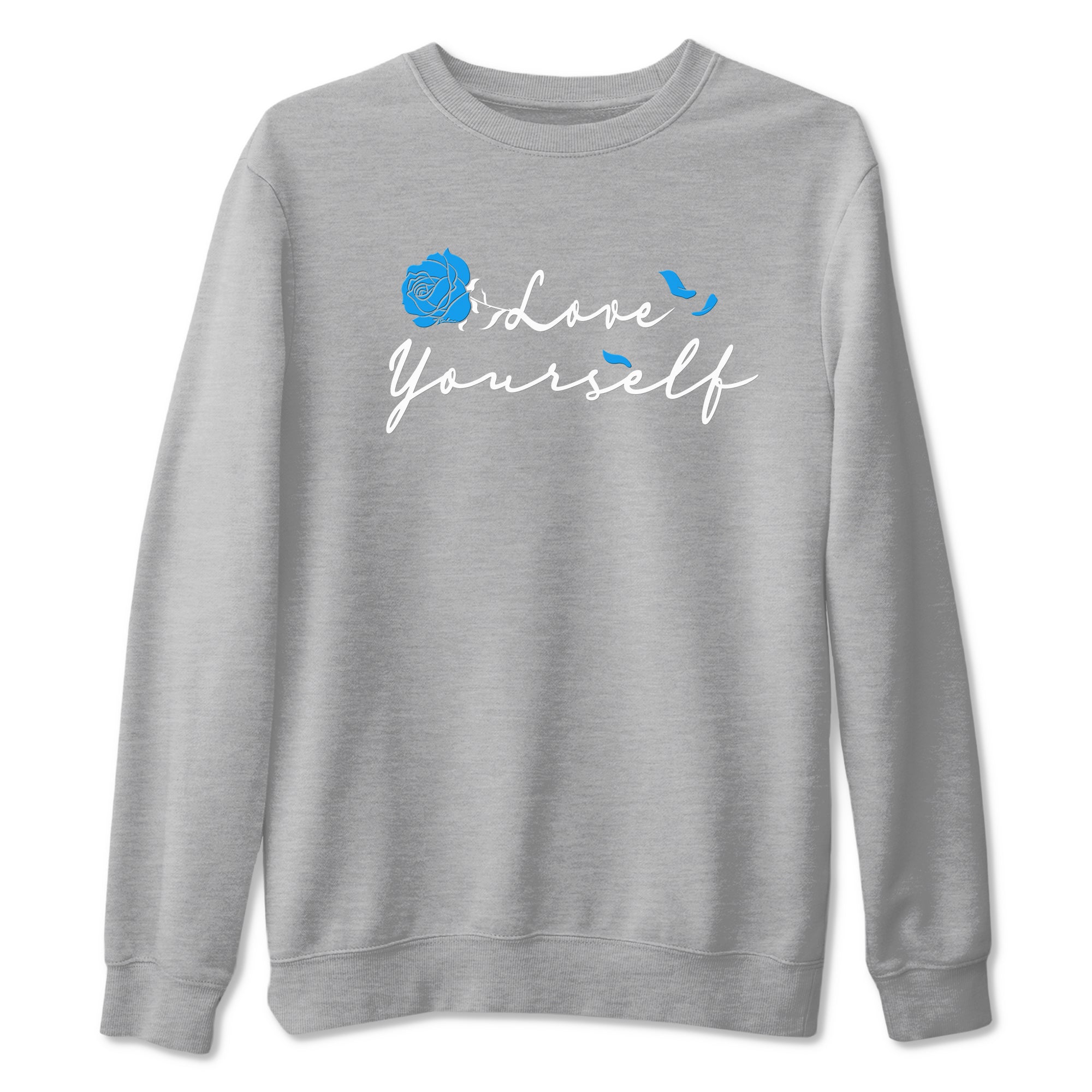 AJ 4 Military Blue shirt to match jordans Lover Yourself sneaker tees Air Jordan 4 Military Blue Drip Gear Zone unisex cotton Heather Grey 2 crew neck shirt