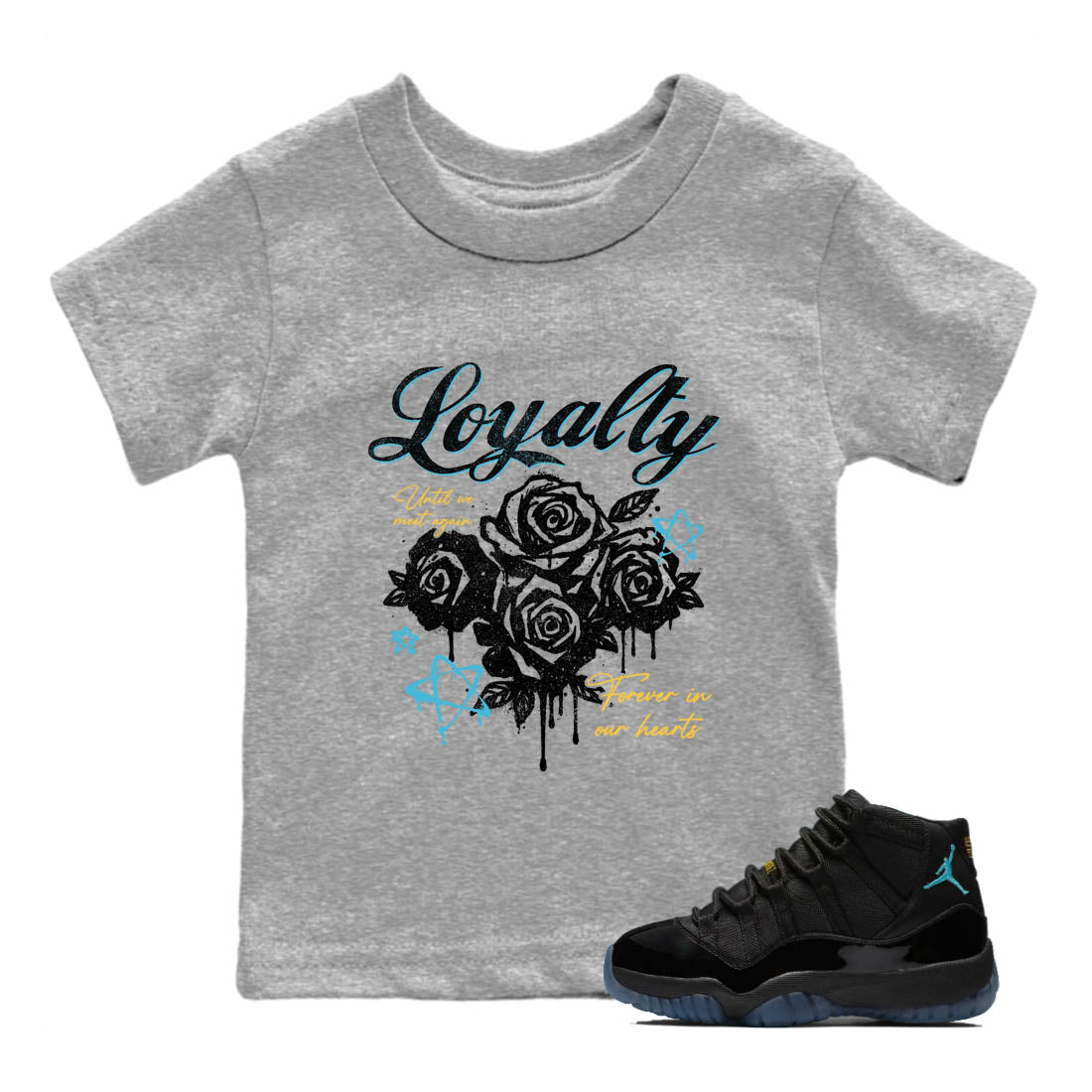 Sneaker Threads  Sneaker Tees To Match Air Jordan 11 Retro Gamma  Loyalty Youth Graphic Tee Heather Grey 1. Perfect for Jordan releases 2025 colorways.