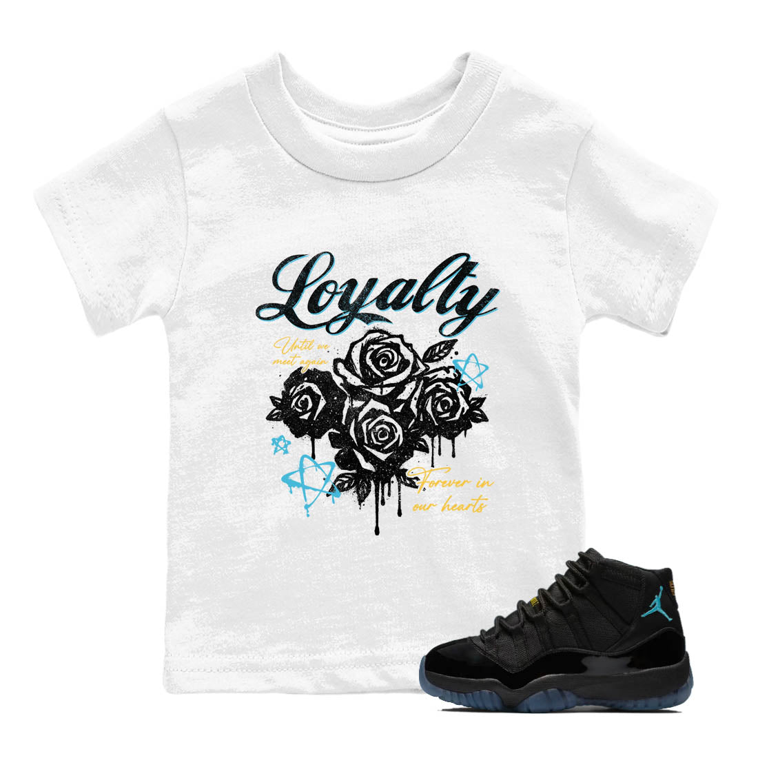Sneaker Threads  Sneaker Tees To Match Air Jordan 11 Retro Gamma  Loyalty Youth Graphic Tee White 1. Perfect for Jordan releases 2025 colorways.