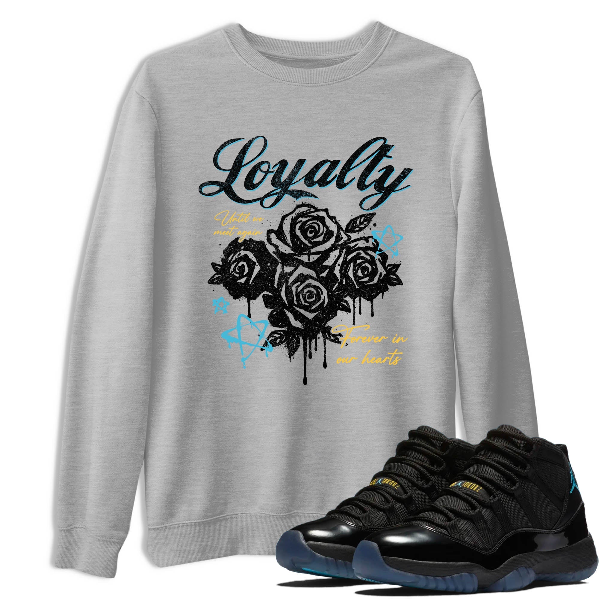 Sneaker Threads  Sneaker Tees To Match Air Jordan 11 Retro Gamma  Loyalty Graphic Tee Heather Grey 1. Perfect for Jordan releases 2025 colorways.