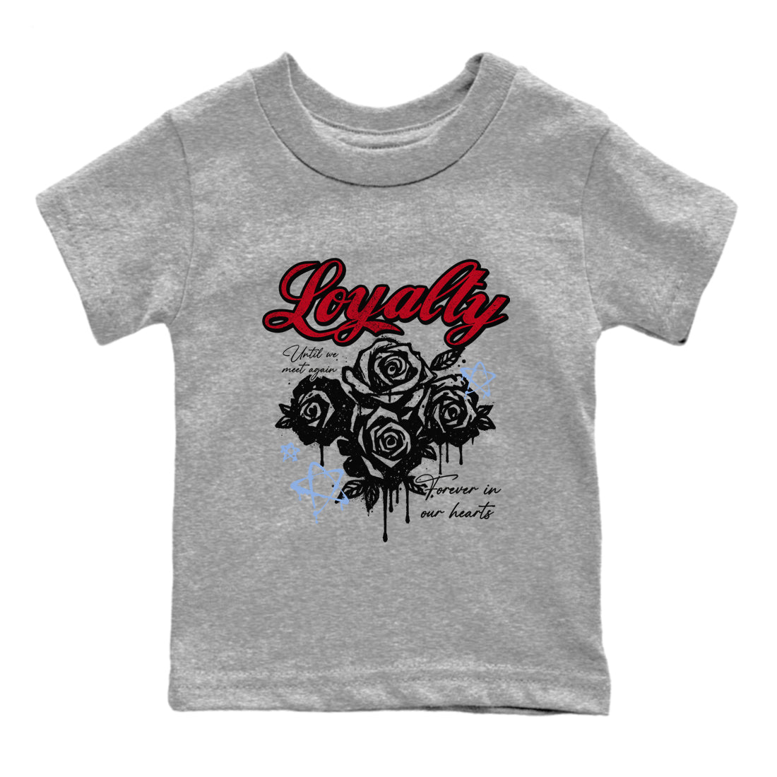 Sneaker match tees  Sneaker Tees To Match Air Jordan 5 Fire Red Shoes  Loyalty Kids T-Shirt Heather Grey 2