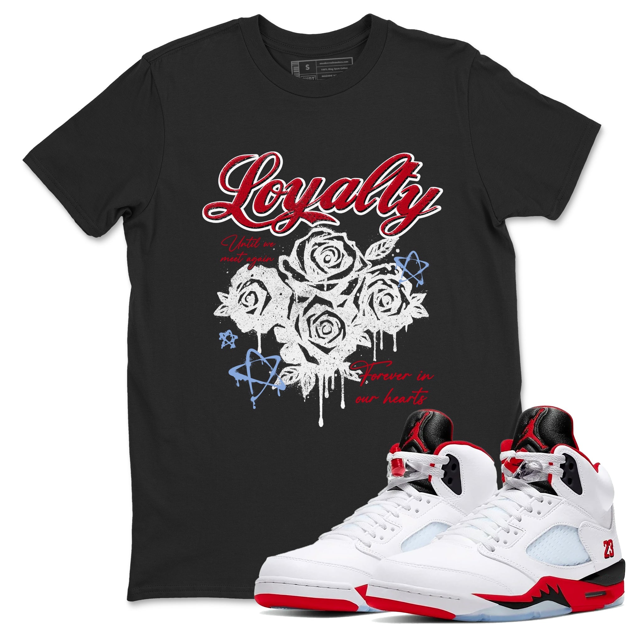 Sneaker match tees  Sneaker Tees To Match Air Jordan 5 Fire Red Shoes  Loyalty Tee Black 1
