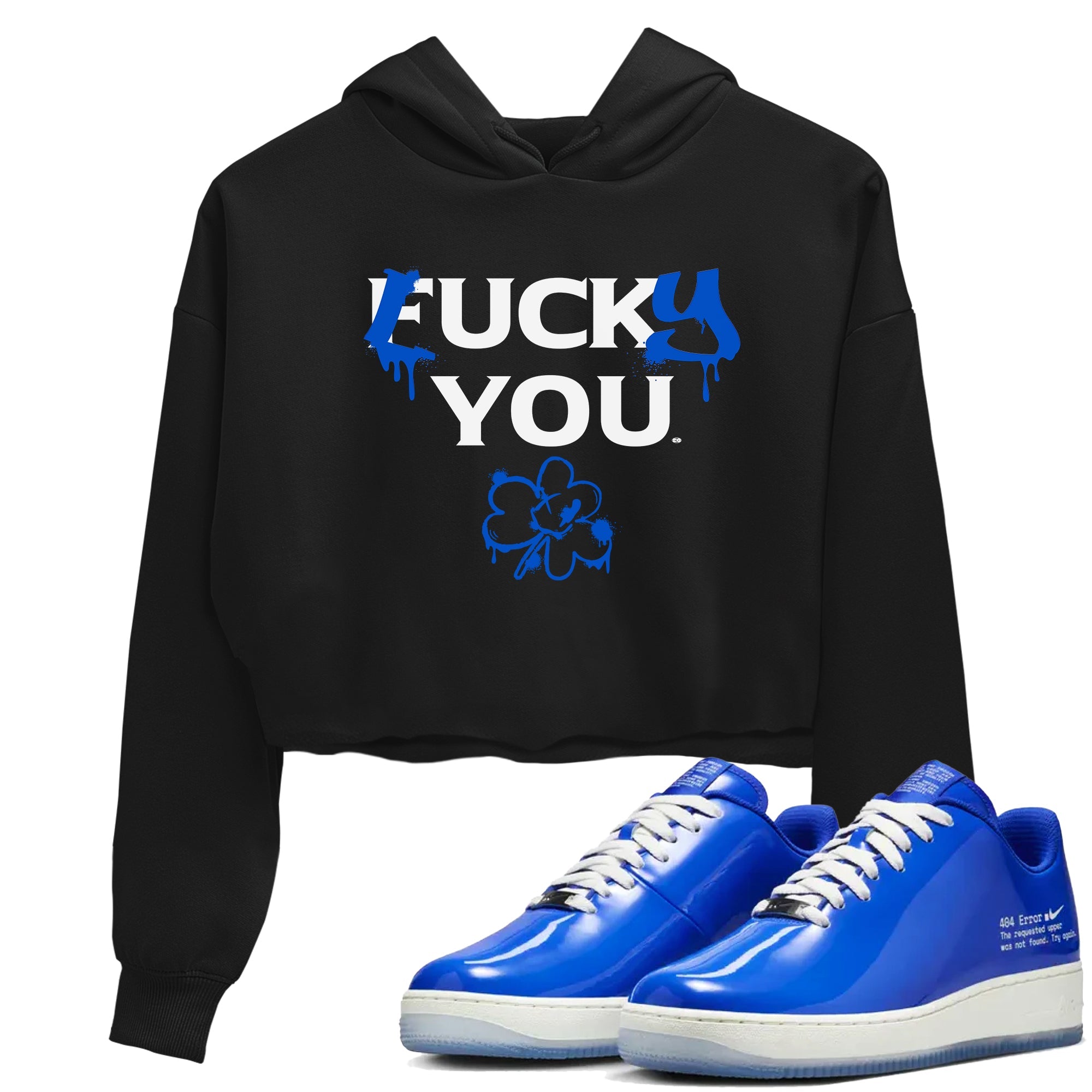 Air Force 1 404 Error shirt to match jordans Lucky You sneaker tees Air Force 1 404 Error Drip Gear Zone Black 1 crop length shirt