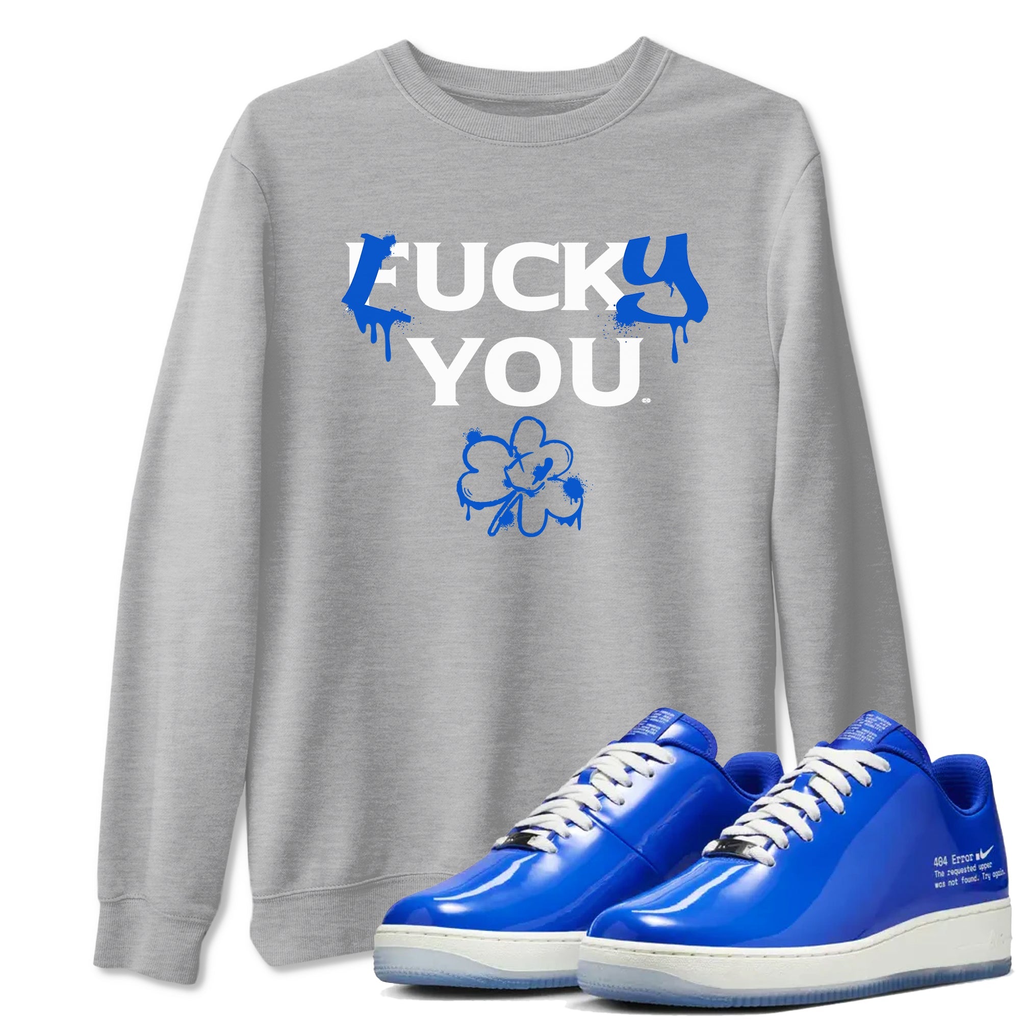 Air Force 1 404 Error shirt to match jordans Lucky You sneaker tees Air Force 1 404 Error Drip Gear Zone unisex cotton Heather Grey 1 crew neck shirt
