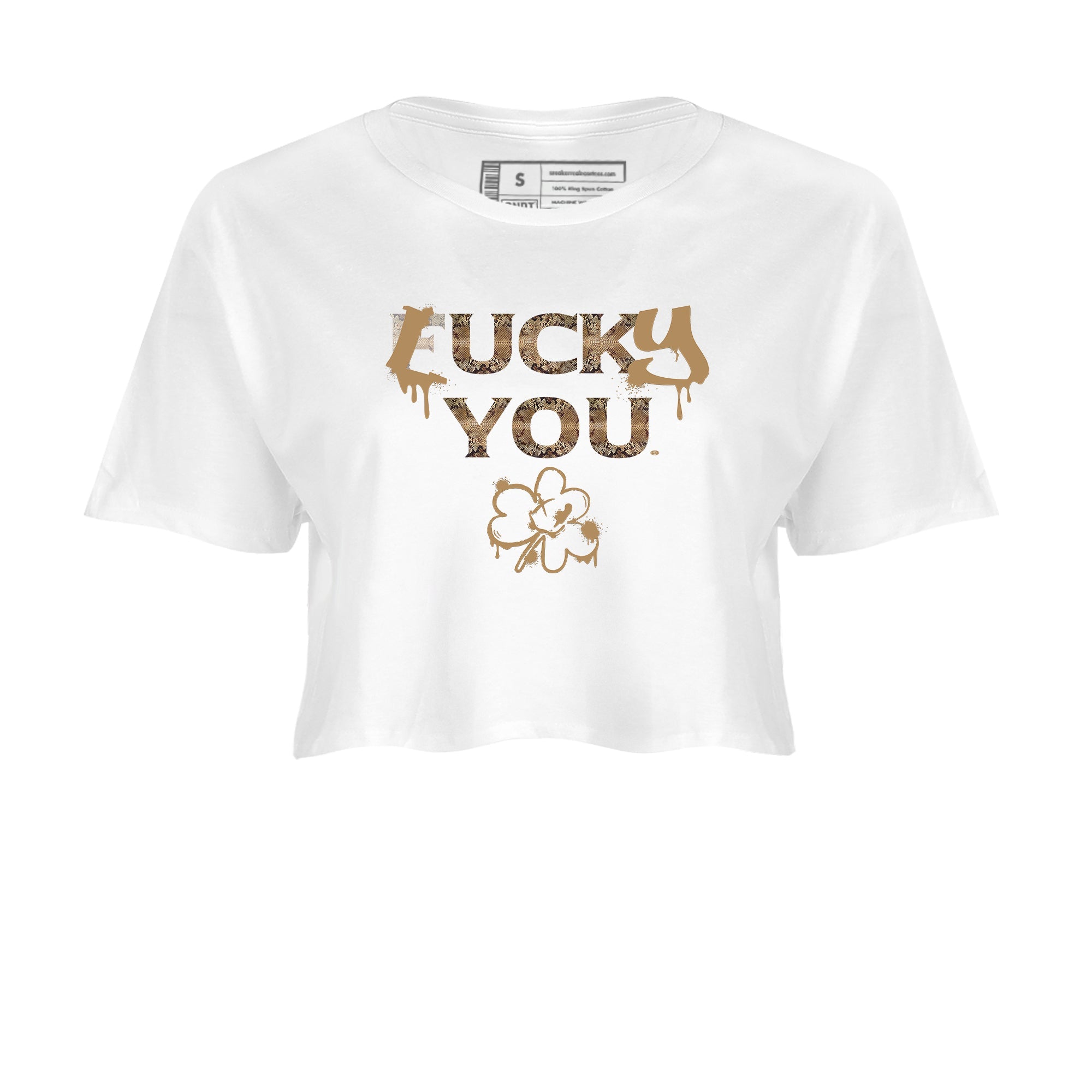 AF1 Ivory Snake shirt to match jordans Lucky You sneaker tees Air Force1 Ivory Snake Drip Gear Zone White 2 crop length shirt