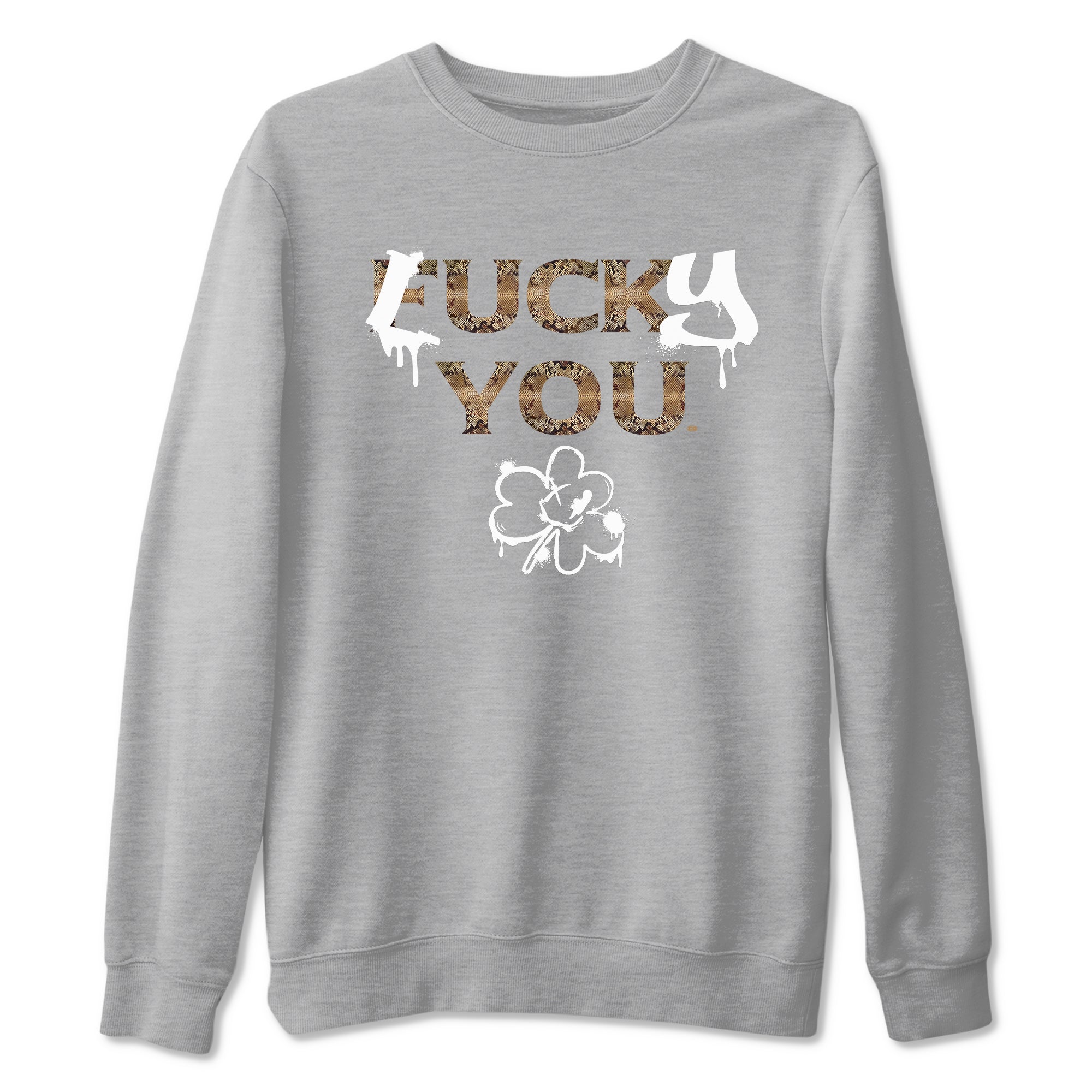 AF1 Ivory Snake shirt to match jordans Lucky You sneaker tees Air Force1 Ivory Snake Drip Gear Zone unisex cotton Heather Grey 2 crew neck shirt