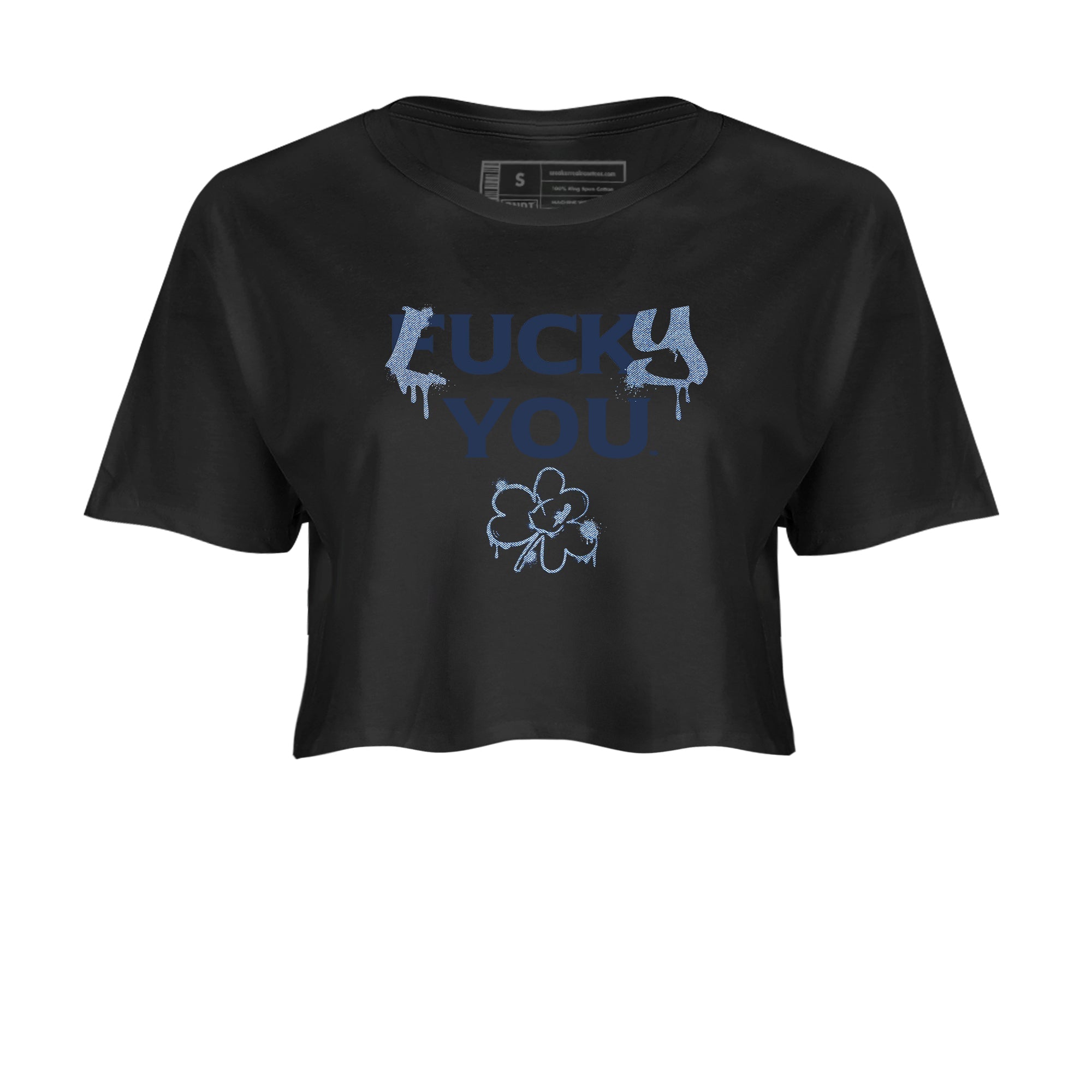 AJ 1 Denim shirts to match jordans Lucky You sneaker match tees Air Jordan 1 Denim Drip Gear Zone streetwear brand Black 2 crop tee