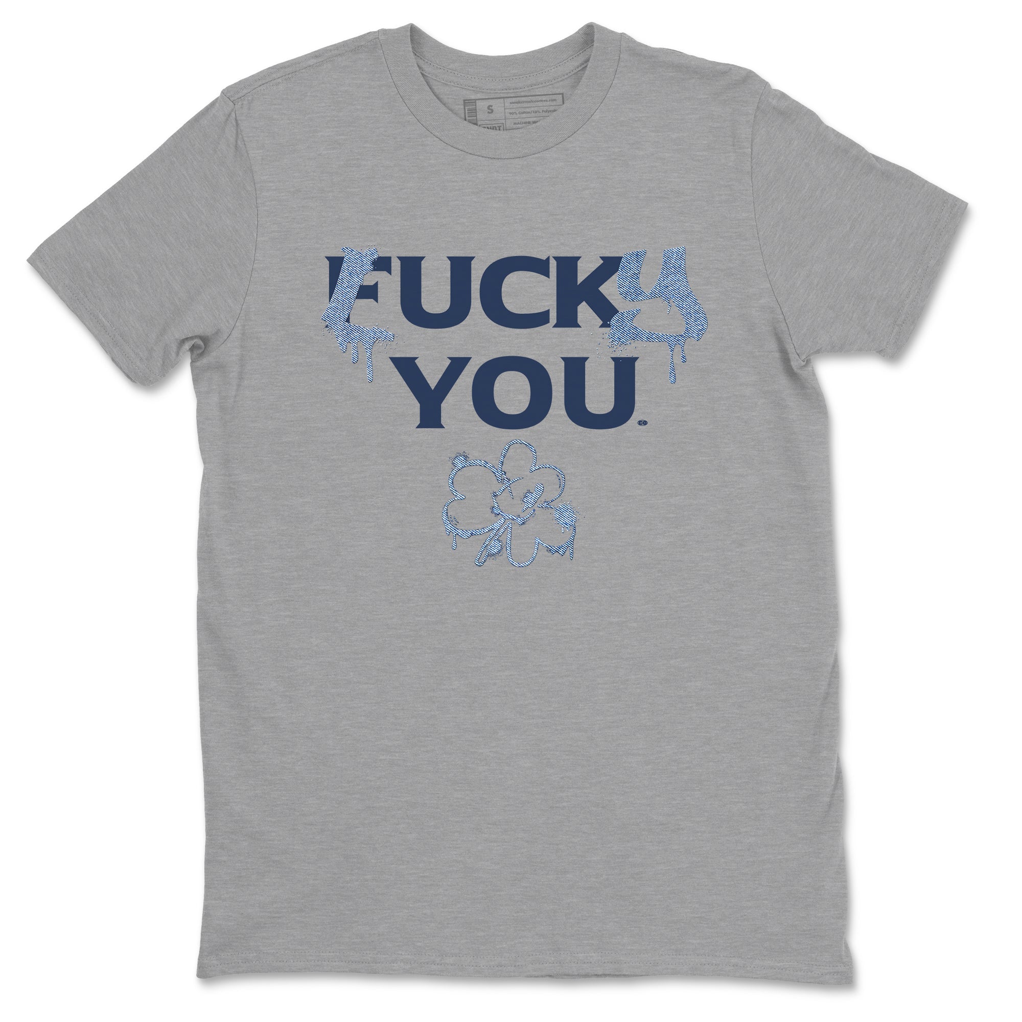 AJ 1 Denim shirts to match jordans Lucky You sneaker match tees Air Jordan 1 Denim Drip Gear Zone streetwear brand Heather Grey 2 unisex cotton tee