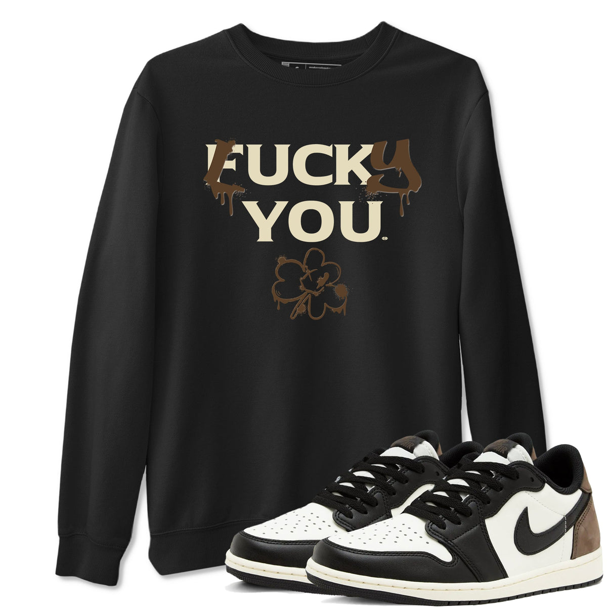 1s Mocha shirts to match jordans Lucky You sneaker match tees Air Jordan 1 Mocha match shoes to clothes Drip Gear Zone unisex cotton Black 1 shirts