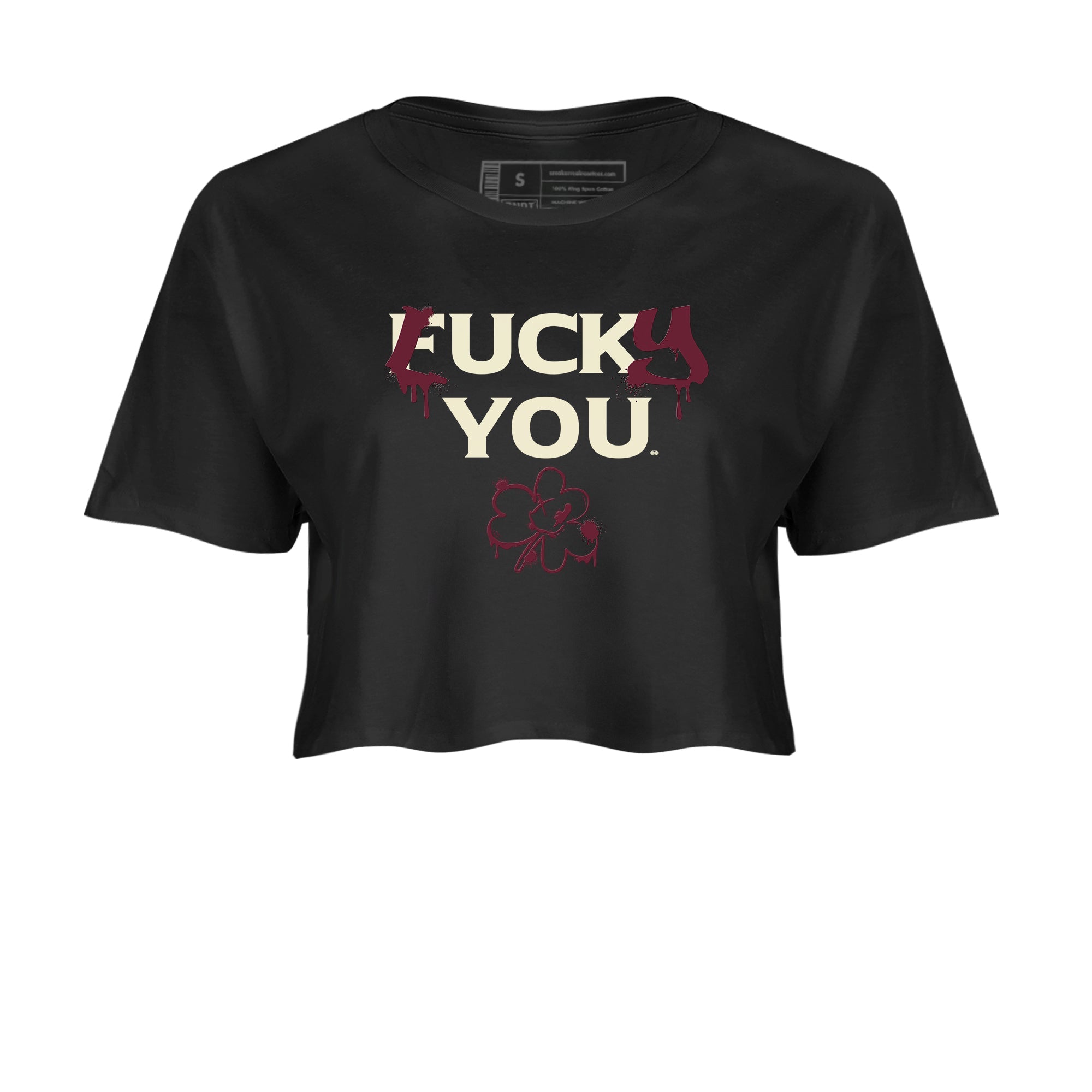 3s A Ma Maniere x Burgundy Crush shirts to match jordans Lucky You sneaker match tees Air Jordan 3 A Ma Maniere x Burgundy Crush Drip Gear Zone streetwear brand Black 2 crop tee