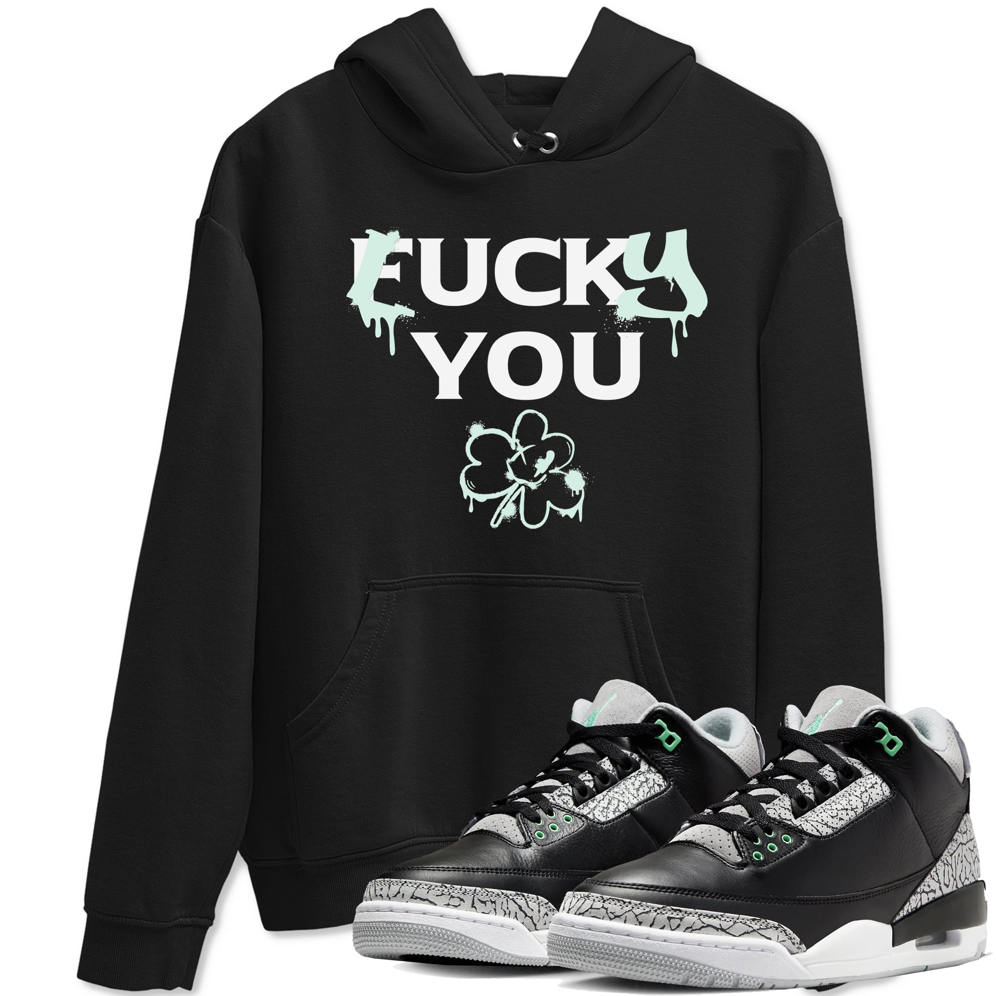 3s Green Glow shirt to match jordans Lucky You sneaker tees Air Jordan 3 Green Glow Drip Gear Zone unisex cotton Black 1 crew neck shirt