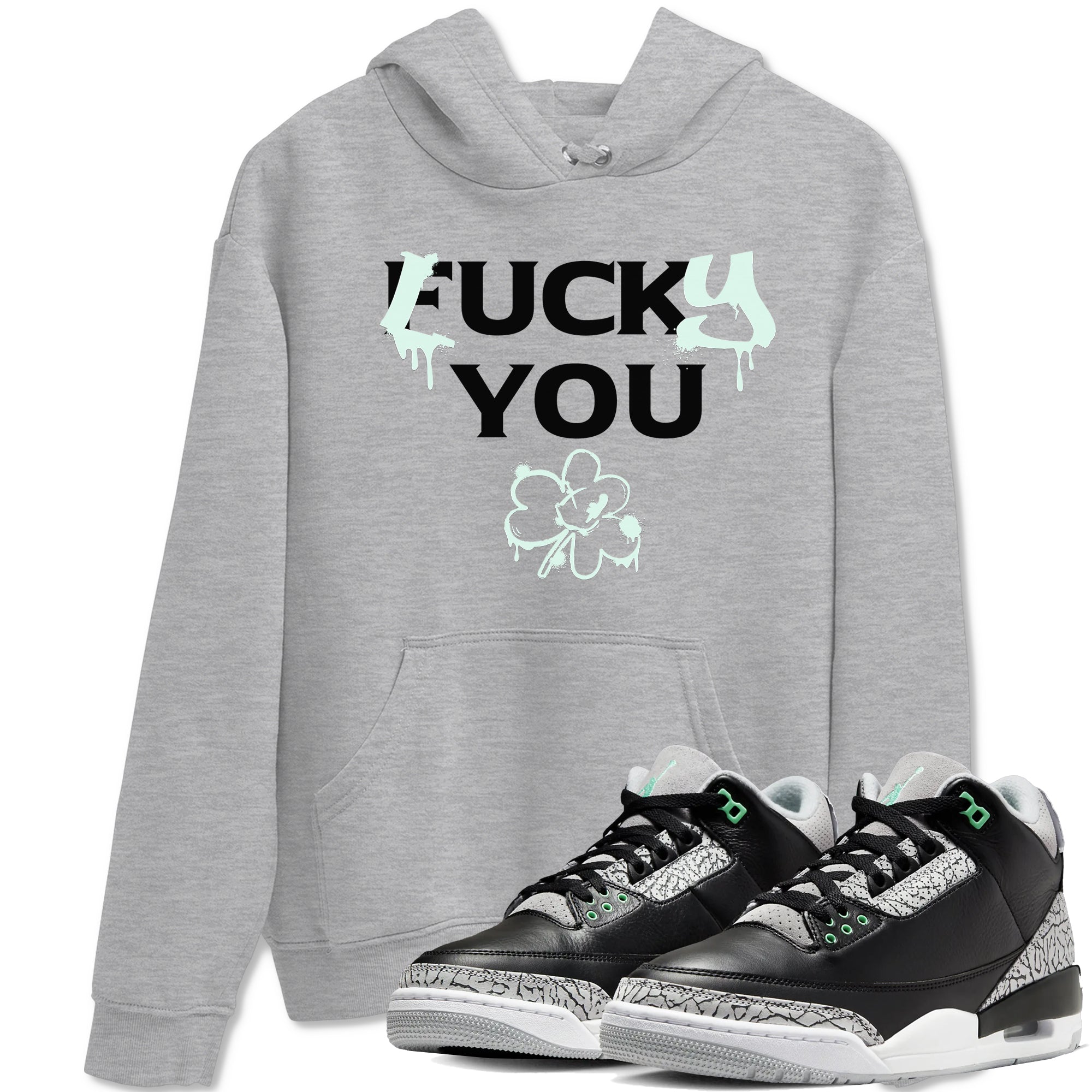 3s Green Glow shirt to match jordans Lucky You sneaker tees Air Jordan 3 Green Glow Drip Gear Zone unisex cotton Heather Grey 1 crew neck shirt