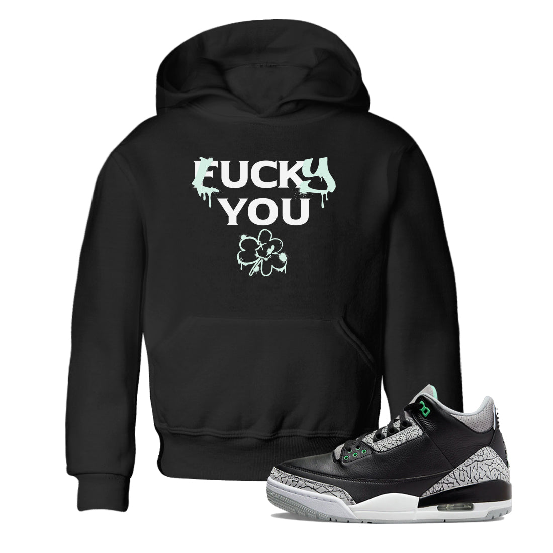 3s Green Glow shirt to match jordans Lucky You sneaker tees Air Jordan 3 Green Glow Drip Gear Zone baby toddler Black 1 cotton Shirt