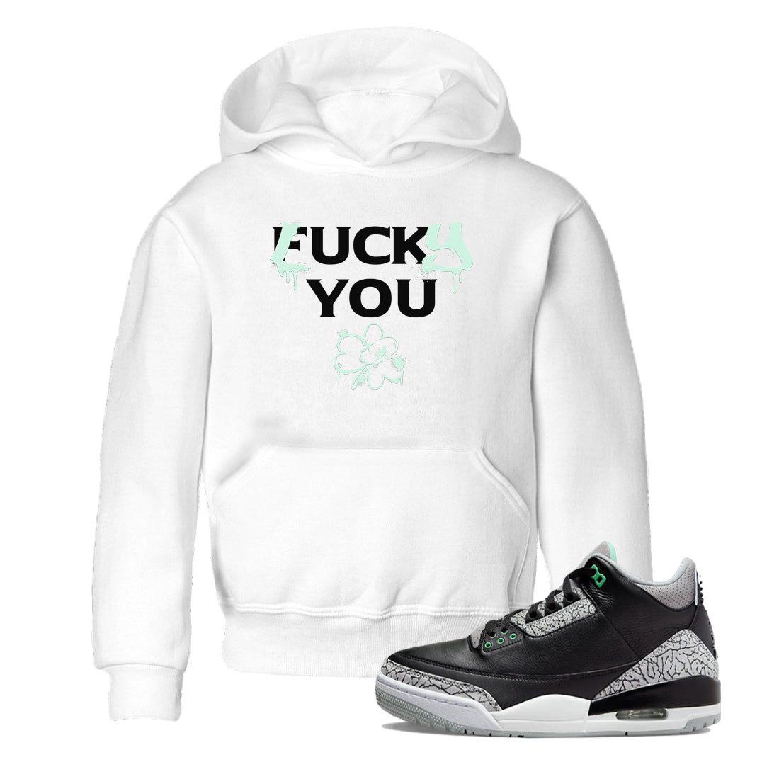 3s Green Glow shirt to match jordans Lucky You sneaker tees Air Jordan 3 Green Glow Drip Gear Zone baby toddler White 1 cotton Shirt
